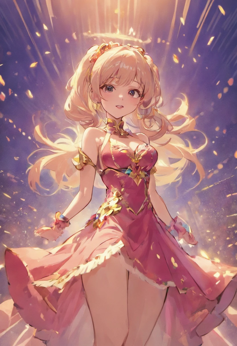 a portrait of woman ::style cartoon, (((Front view))), pinkdress， Disney Pixar style, Cinematic 3D, highly  detailed, super adorable，Cute girl，Invincible and cute (((full bodyesbian))) ::n_Realisticstyle, anime big breast ::Seed 040506