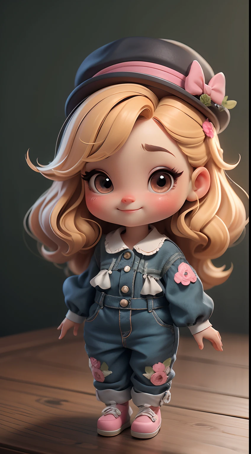 Create a series of cute chibi style loliolls with a cute forest theme, sorridente e fofa, each with lots of detail and in an 8K resolution. All dolls should follow the same solid background pattern and be complete in the image, mostrando o (corpo inteiro, incluindo as pernas: 1.5)
Boneca fada: Chame-a de Bella. Ela deve ter cabelo longo e cacheado em tons castanho e preto. Seus olhos devem ser grandes e brilhantes, with long eyelashes and rosy cheeks. Bella should be dressed in a country-style jumpsuit, delicado, florido e detalhado. She should wear a hat and no accessories on her hands, deixando elas sem nada. Don't forget the details, com detalhes coloridos e enfeites encantadores, sapato bonito
Certifique-se de adicionar sombras, texturas e detalhes nos cabelos, roupas de cada boneca, to make them even more adorable and charming.