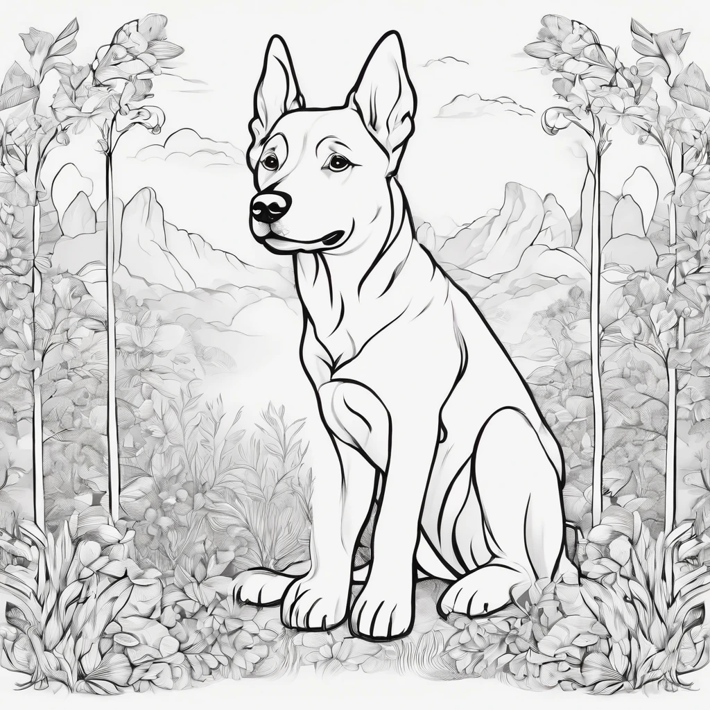 dog, cartoon, plano de fundo do desenho de linha, fundo branco, monocromatic, desenho de linha, ((esquete)), para colorir