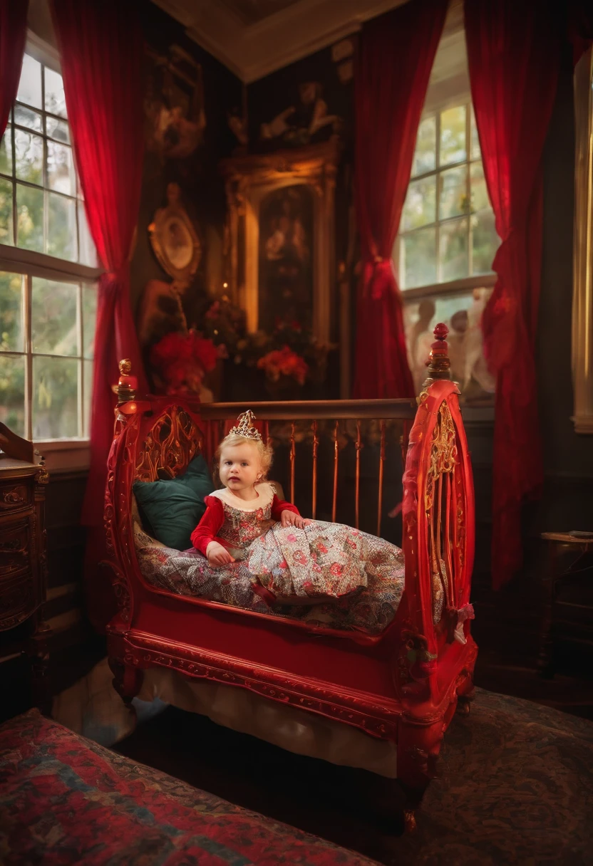 queen of hearts in her cradle into her room