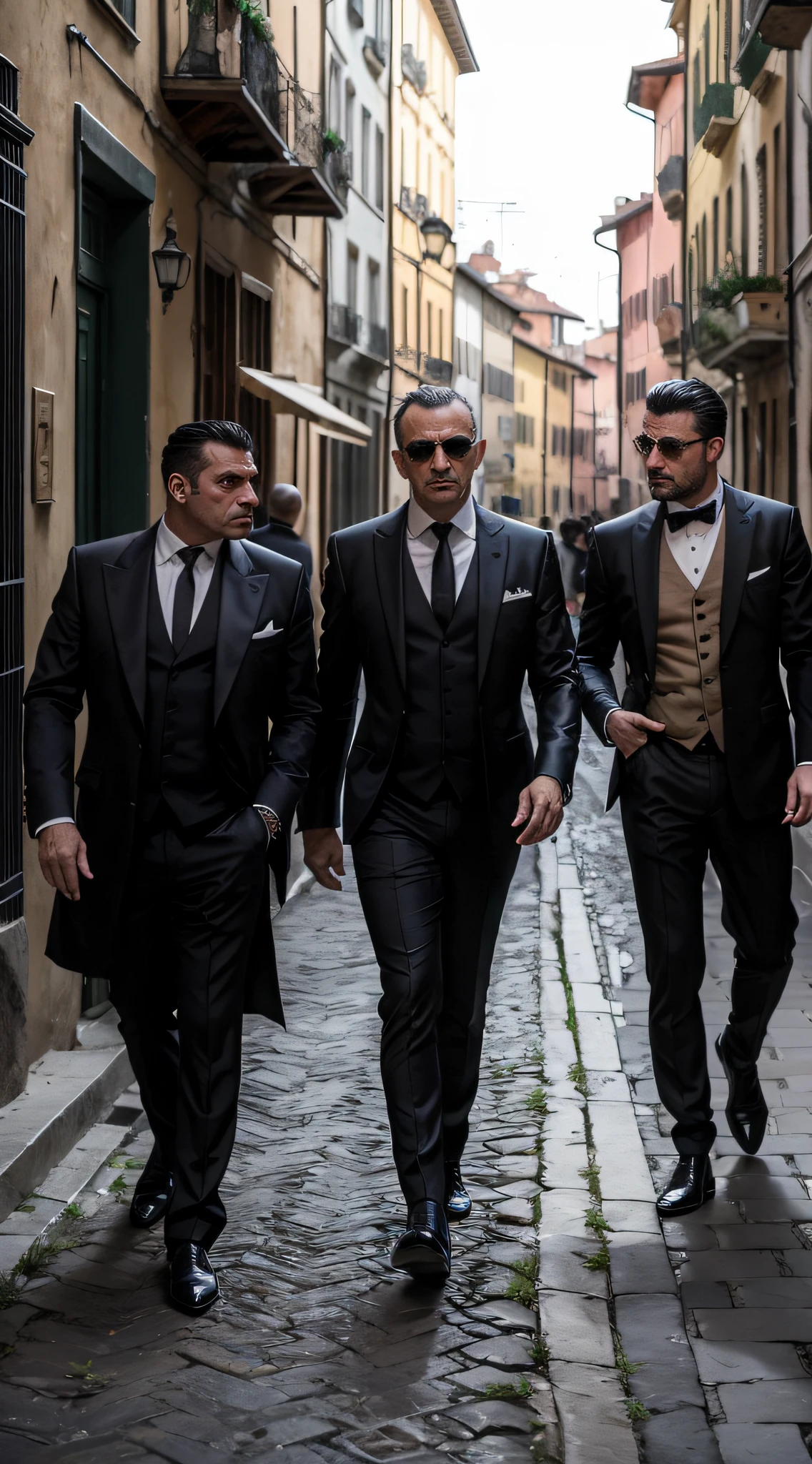 In an instant, you will be presented with typical Italian mafiosi, straight out of cinematic masterpieces. They are the embodiment of the Italian mafia saga, instantly recognizable in any crowd. In their black suits and wide coats, they look like characters in control of an underground empire.

Here in Turin, their homeland, these mafiosi own it all – from quaint little restaurants serving exquisite Italian wine to clandestine business deals conducted by candlelight in spacious cellars.

Their black cars with tinted windows race through the narrow streets like night-time phantoms. In their hands, they hold weapons ready to defend their interests, but in their eyes, there are hints of cunning and mystery.

These are the Italian mafiosi, forever etched into the history of Turin and the mythology of global mafia culture.