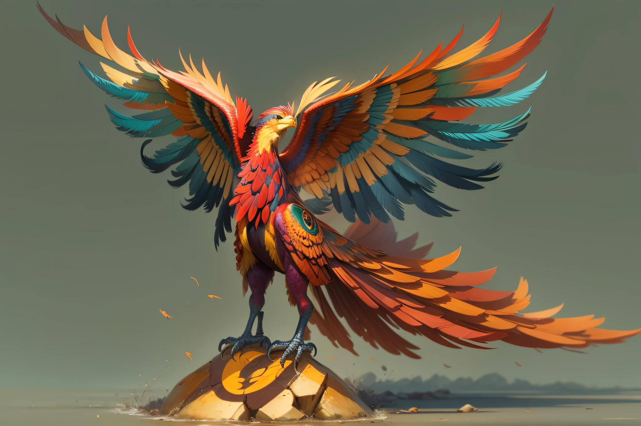 Eduardo Rodriguez Calzado style,Phoenix bird