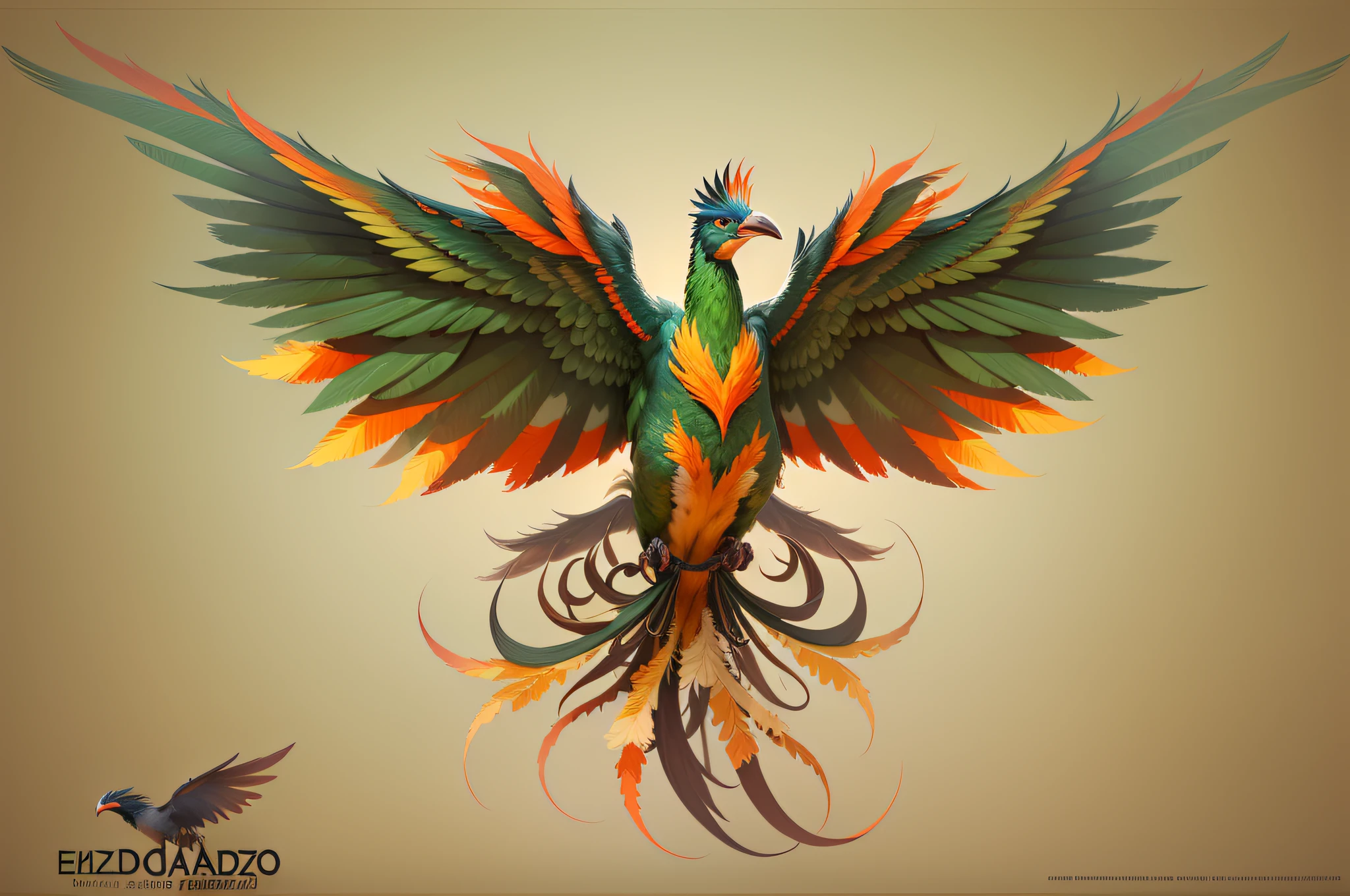 Eduardo Rodriguez Calzado style,Phoenix bird