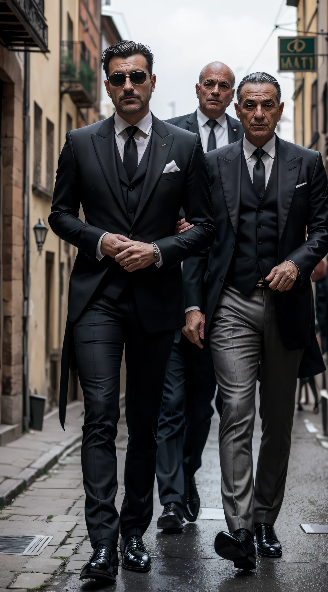In an instant, you will be presented with typical Italian mafiosi, straight out of cinematic masterpieces. They are the embodiment of the Italian mafia saga, instantly recognizable in any crowd. In their black suits and wide coats, they look like characters in control of an underground empire.
Here in Turin, their homeland, these mafiosi own it all – from quaint little restaurants serving exquisite Italian wine to clandestine business deals conducted by candlelight in spacious cellars.
Their black cars with tinted windows race through the narrow streets like night-time phantoms. In their hands, they hold weapons ready to defend their interests, but in their eyes, there are hints of cunning and mystery.
These are the Italian mafiosi, forever etched into the history of Turin and the mythology of global mafia culture.