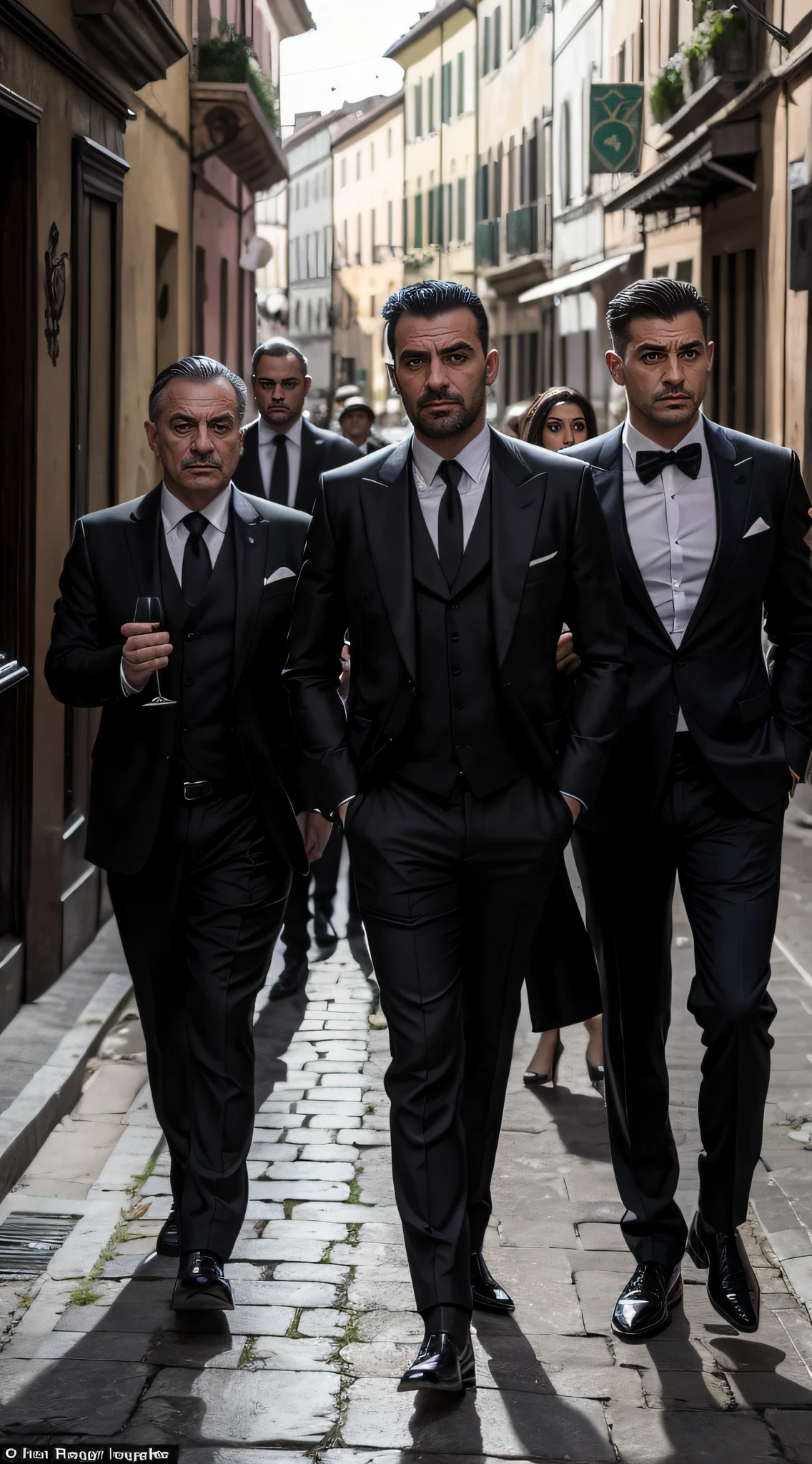 In an instant, you will be presented with typical Italian mafiosi, straight out of cinematic masterpieces. They are the embodiment of the Italian mafia saga, instantly recognizable in any crowd. In their black suits and wide coats, they look like characters in control of an underground empire.
Here in Turin, their homeland, these mafiosi own it all – from quaint little restaurants serving exquisite Italian wine to clandestine business deals conducted by candlelight in spacious cellars.
Their black cars with tinted windows race through the narrow streets like night-time phantoms. In their hands, they hold weapons ready to defend their interests, but in their eyes, there are hints of cunning and mystery.
These are the Italian mafiosi, forever etched into the history of Turin and the mythology of global mafia culture.