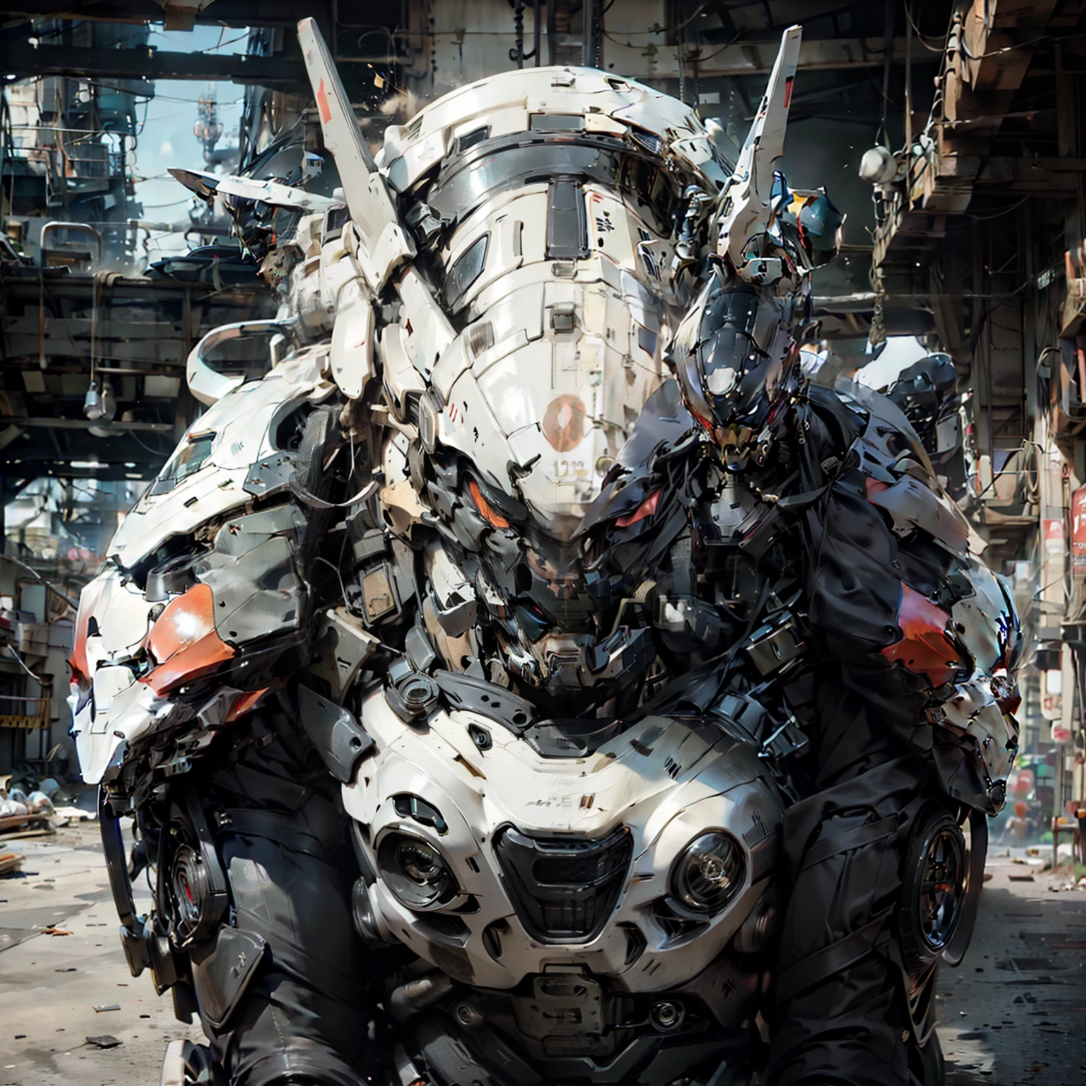 broken body of Abandoned Mech, half body, battlefield ruins, Sandification, dust, (best quality, masterpiece, Representative work, official art, Professional, Ultra intricate detailed, 8k:1.3)