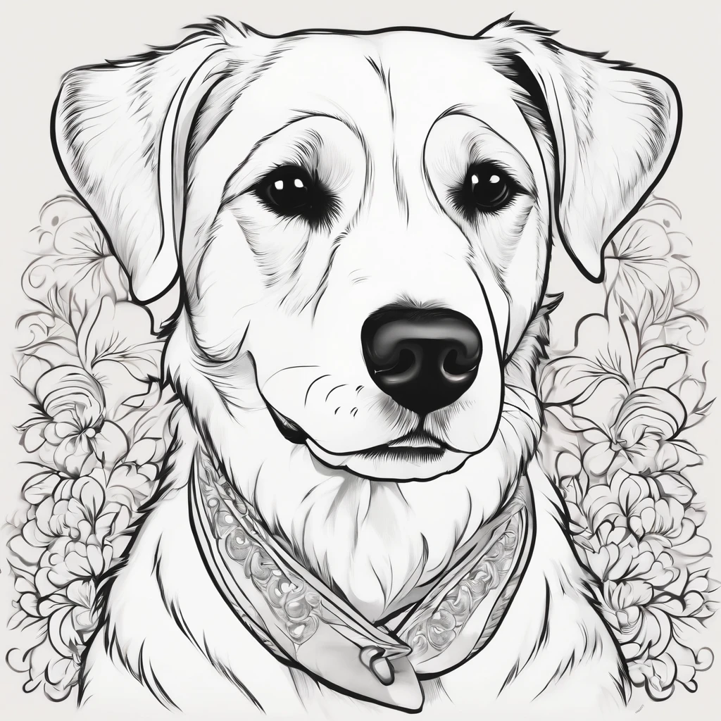 cute dog, cartoon style, plano de fundo do desenho de linha, fundo branco, monocromatic, desenho de linha, ((esquete)),  para colorir