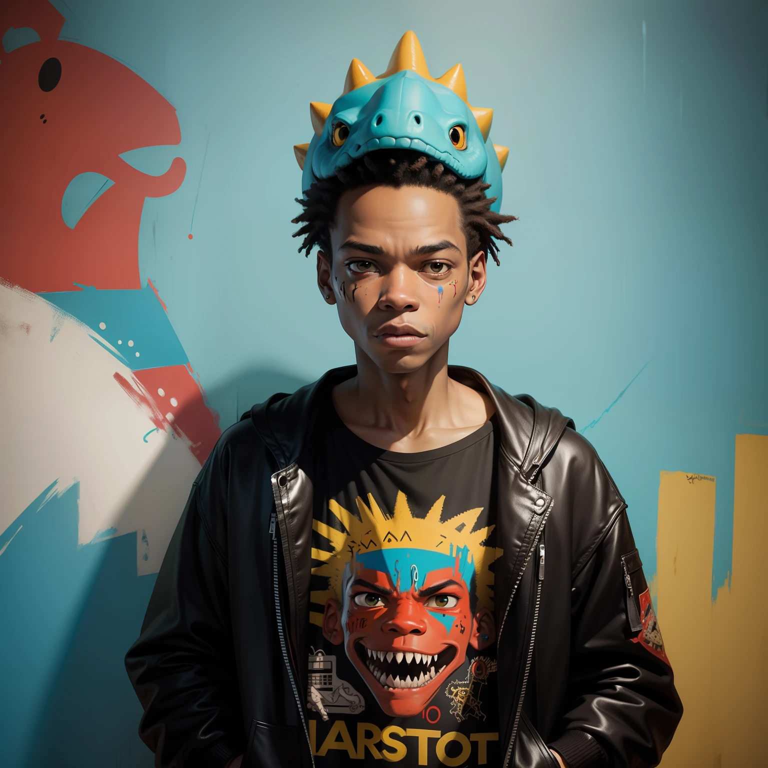 Basquiat graffiti dinosaur avatar