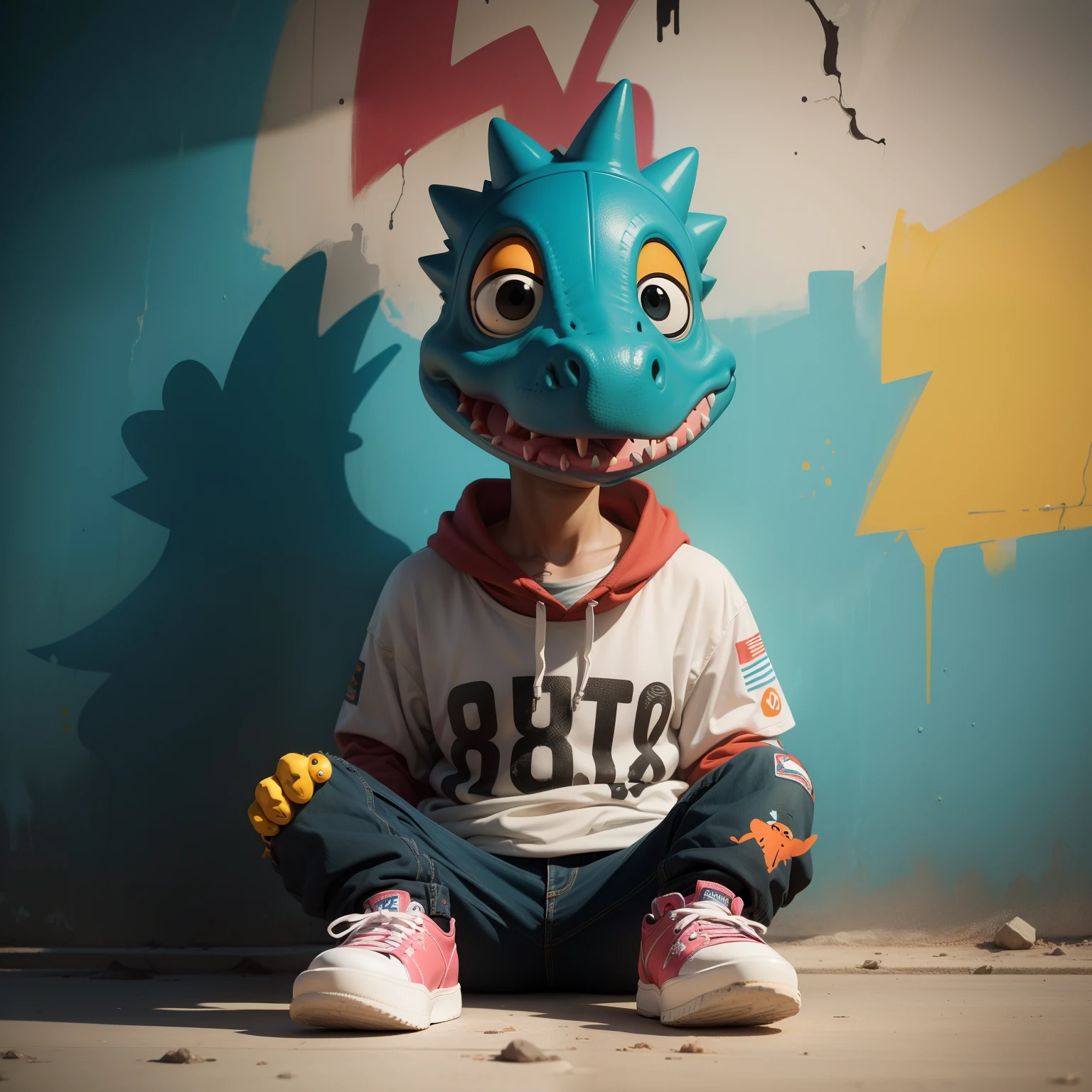 Basquiat Little dinosaur graffiti avatar has verve