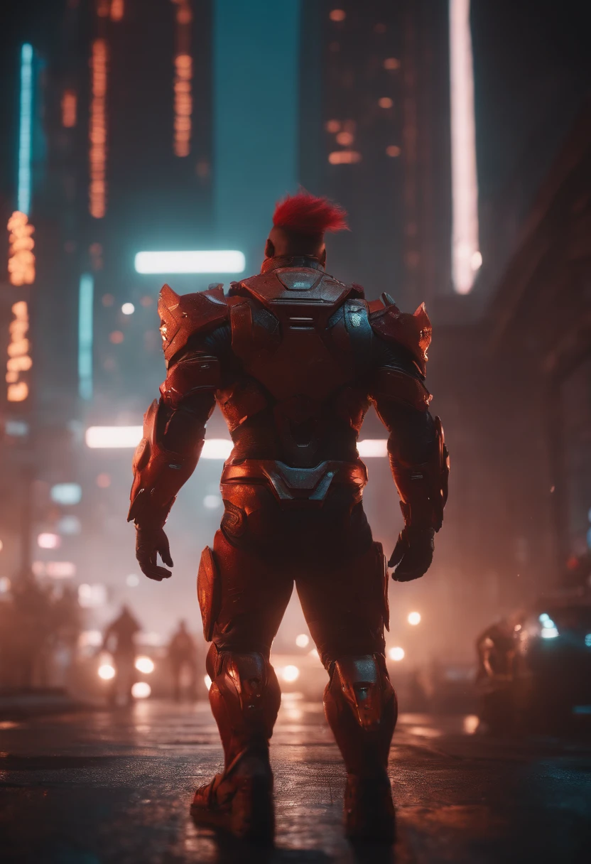 8k, masterpiece, minotour, mino, cyberpunk style, mechanical beast man