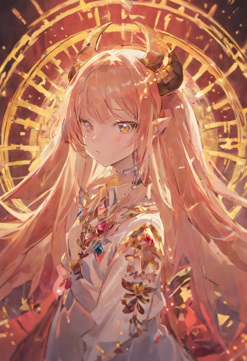 bj_Devil_angel, 1girl, horns, jewelry, solo, long_hair, earrings, looking_at_viewer, upper_body,