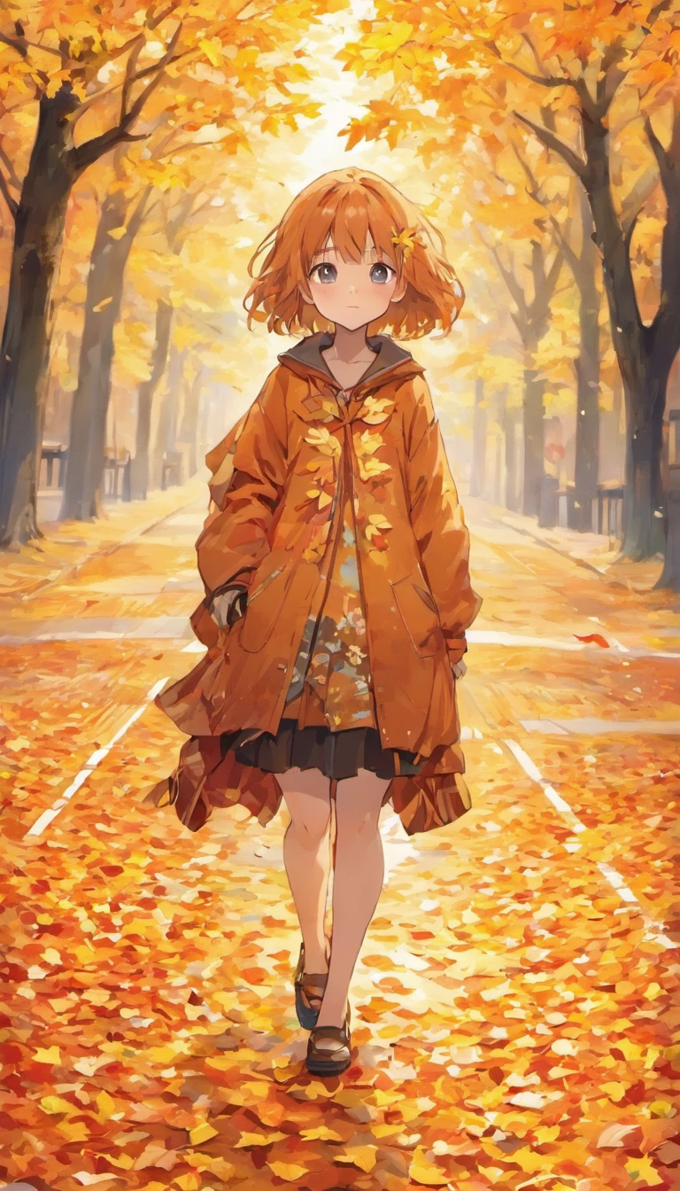 Falling leaves in September are cool street girl maple leaf flowers