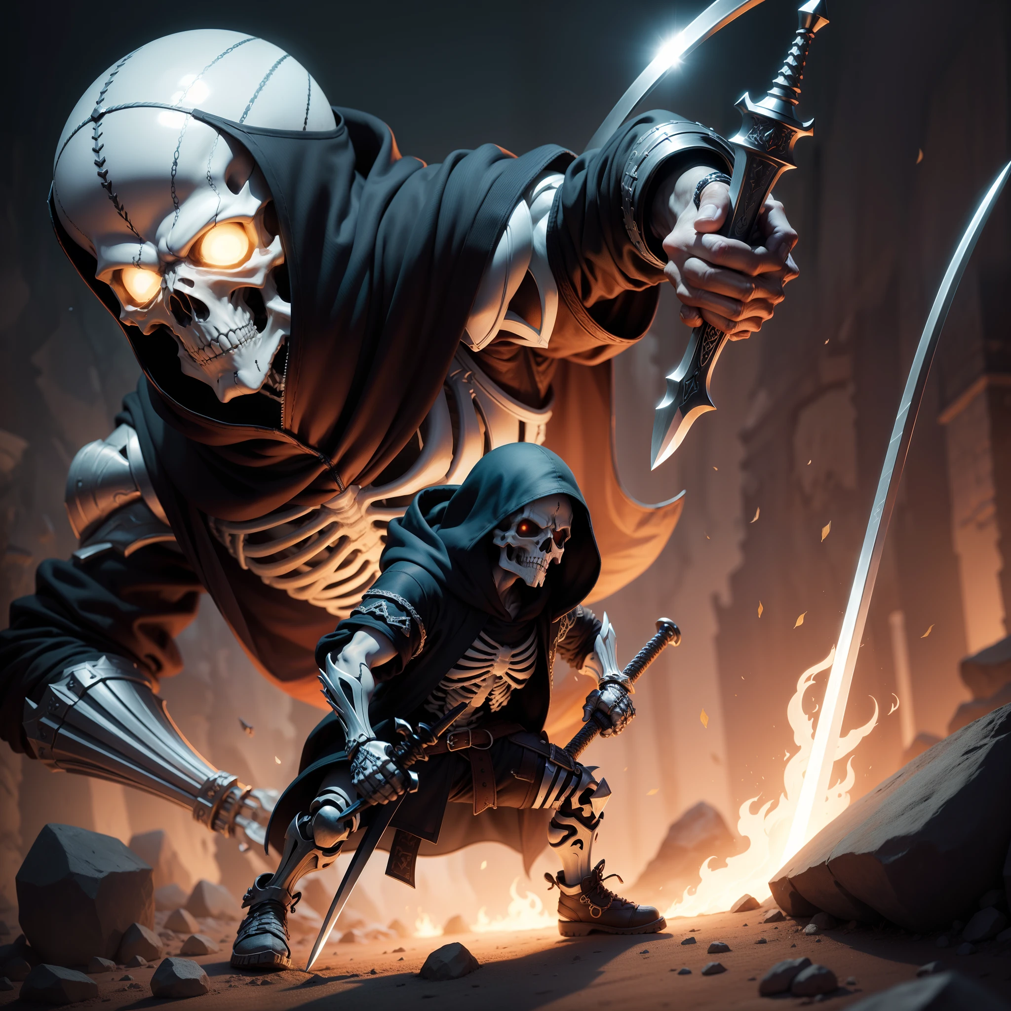 miniture、Skeleton warrior with a giant sword、Hoodie