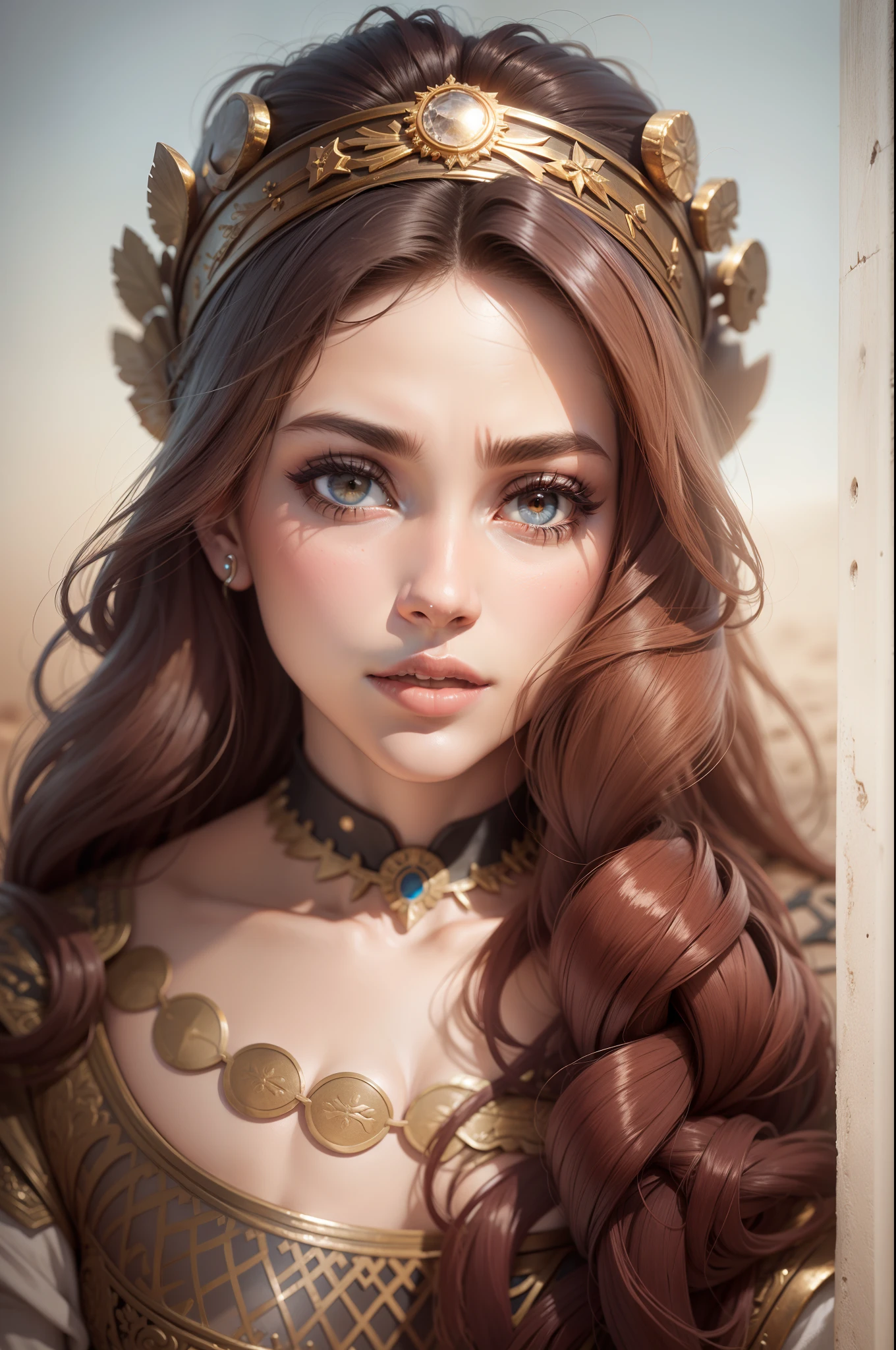 raquel, Biblical character, olhando para frente, Bible, thais melchior, deserto, estilo realista, realismo