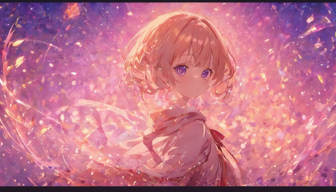 1 keyword masterpiece,The best quality,The illustrations are super detailed,beautidful eyes,Very delicate light,Fine luminescence,very fine 8KCG wallpaper,Lavender-colored eyes,Pupils in pink color,An extremely delicate girl。