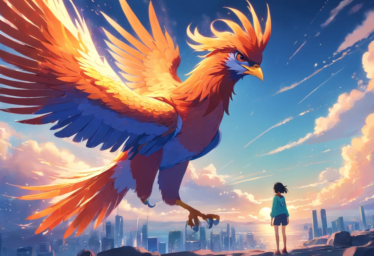 Eduardo Rodríguez Calzado style,Phoenix bird