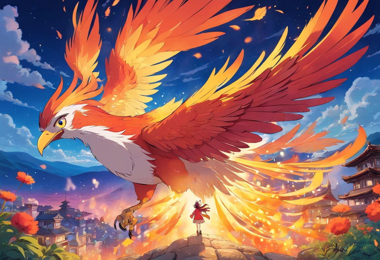 Eduardo Rodríguez Calzado style,Phoenix bird
