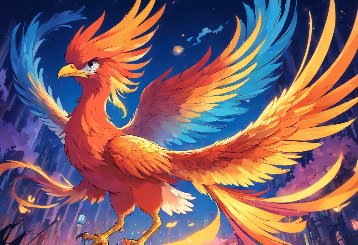 Eduardo Rodríguez Calzado style，Phoenix bird