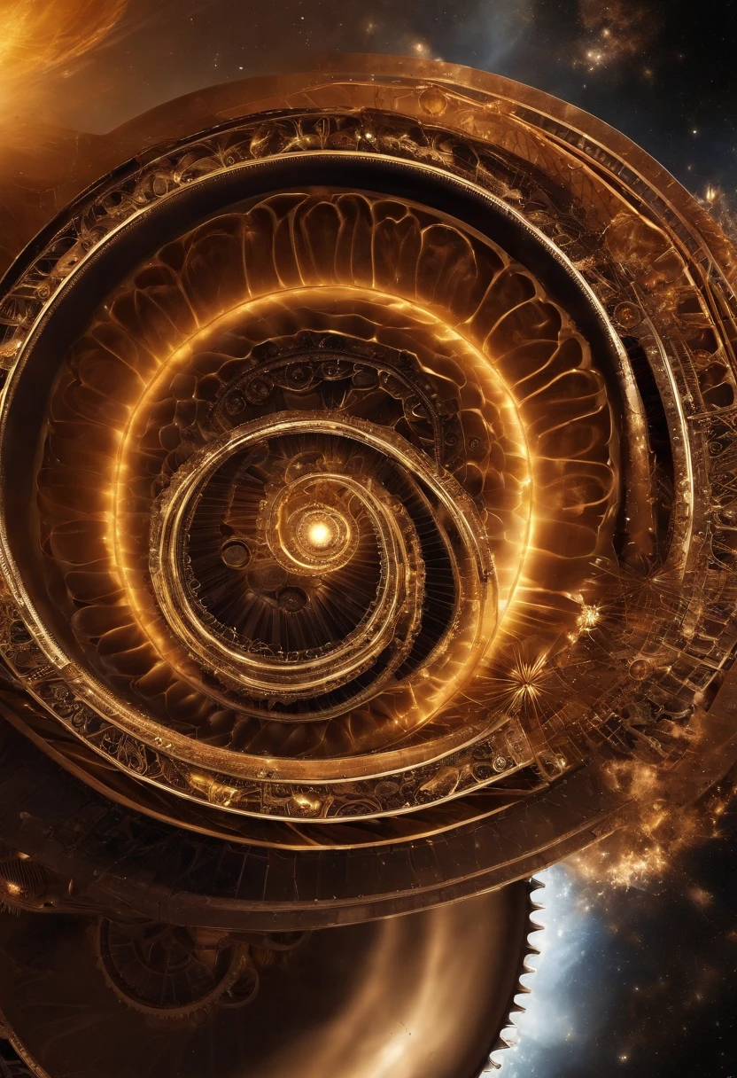 Imagem mostrando o sistema solar , Gears that only appear in small, discrete reflections hold and keep the planets moving