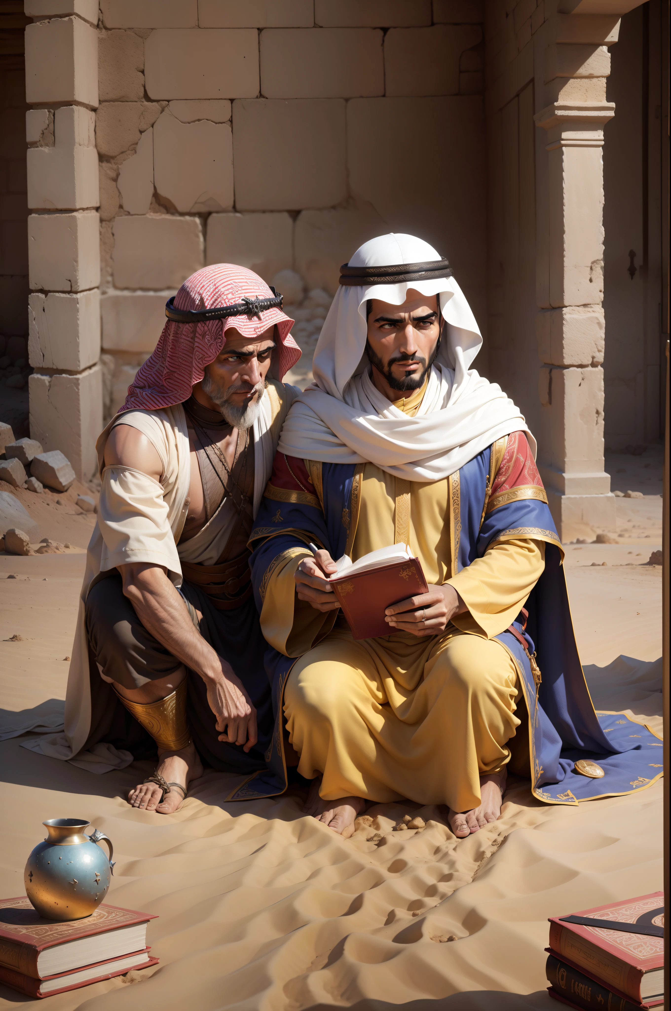 the Middle East, guerreiros antigos lutando, Arab, hebreus, Biblical character, Bible, guerreiros, deserto, estilo realista