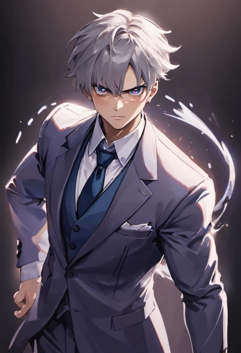 (best quality,4k,8k,highres,masterpiece:1.2),ultra-detailed,realistic,portrait,sharp focus,professional,vivid colors,bokeh,studio lighting,a robust man,short gray hair,dark blue eyes,imposing gaze,strong build,wearing a white suit,,