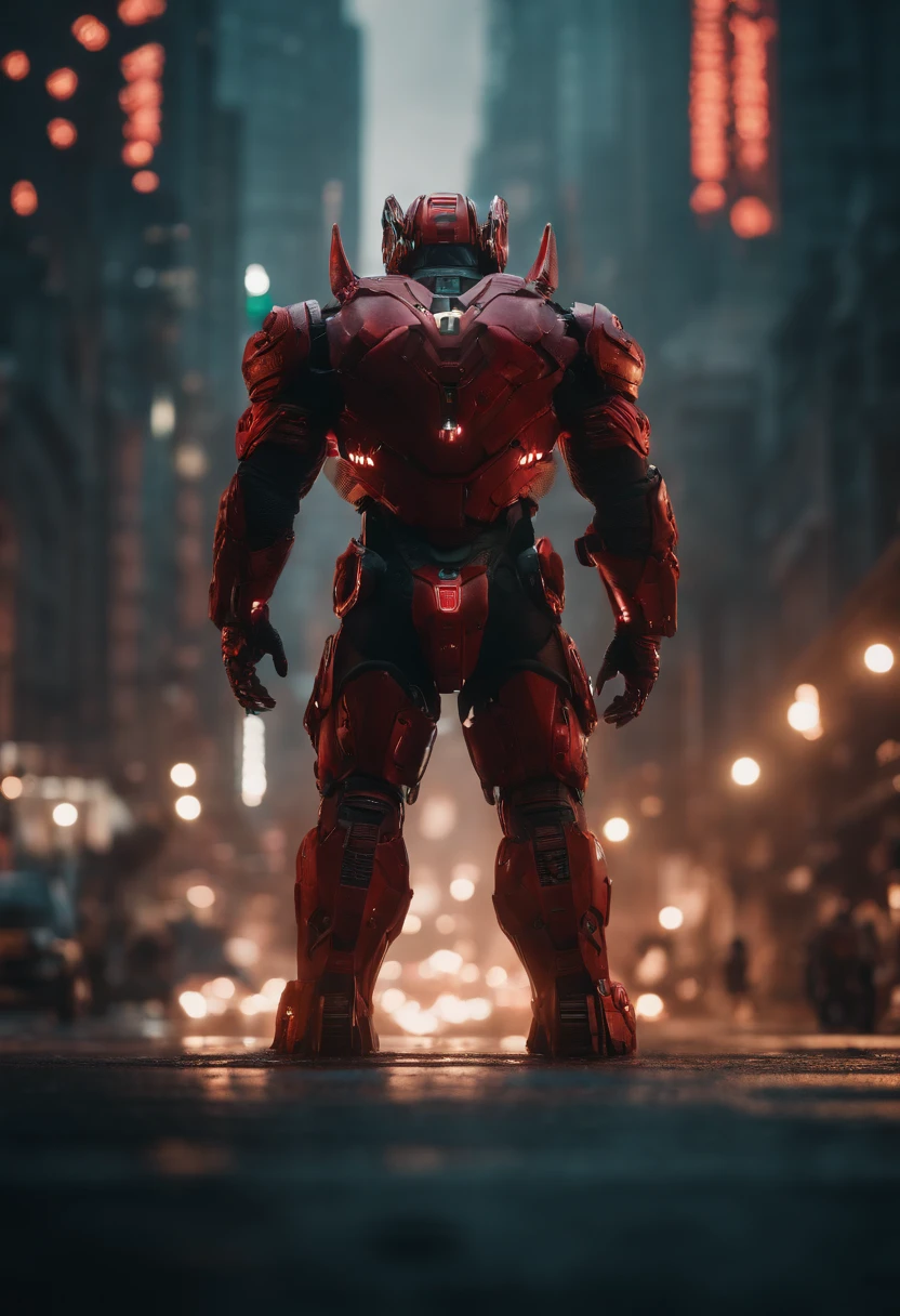 8k, masterpiece, minotour, mino, cyberpunk style, mechanical beast man