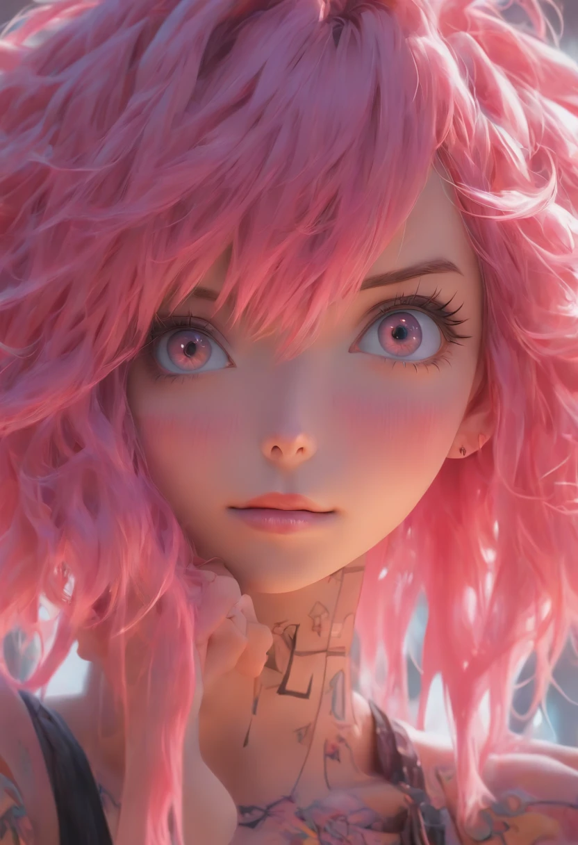 Pink hair, Hyperrealism, anime style, Gothic art, 8k, super detail, textured skin, high details, 16k, anatomically correct, masterpiece, 16k