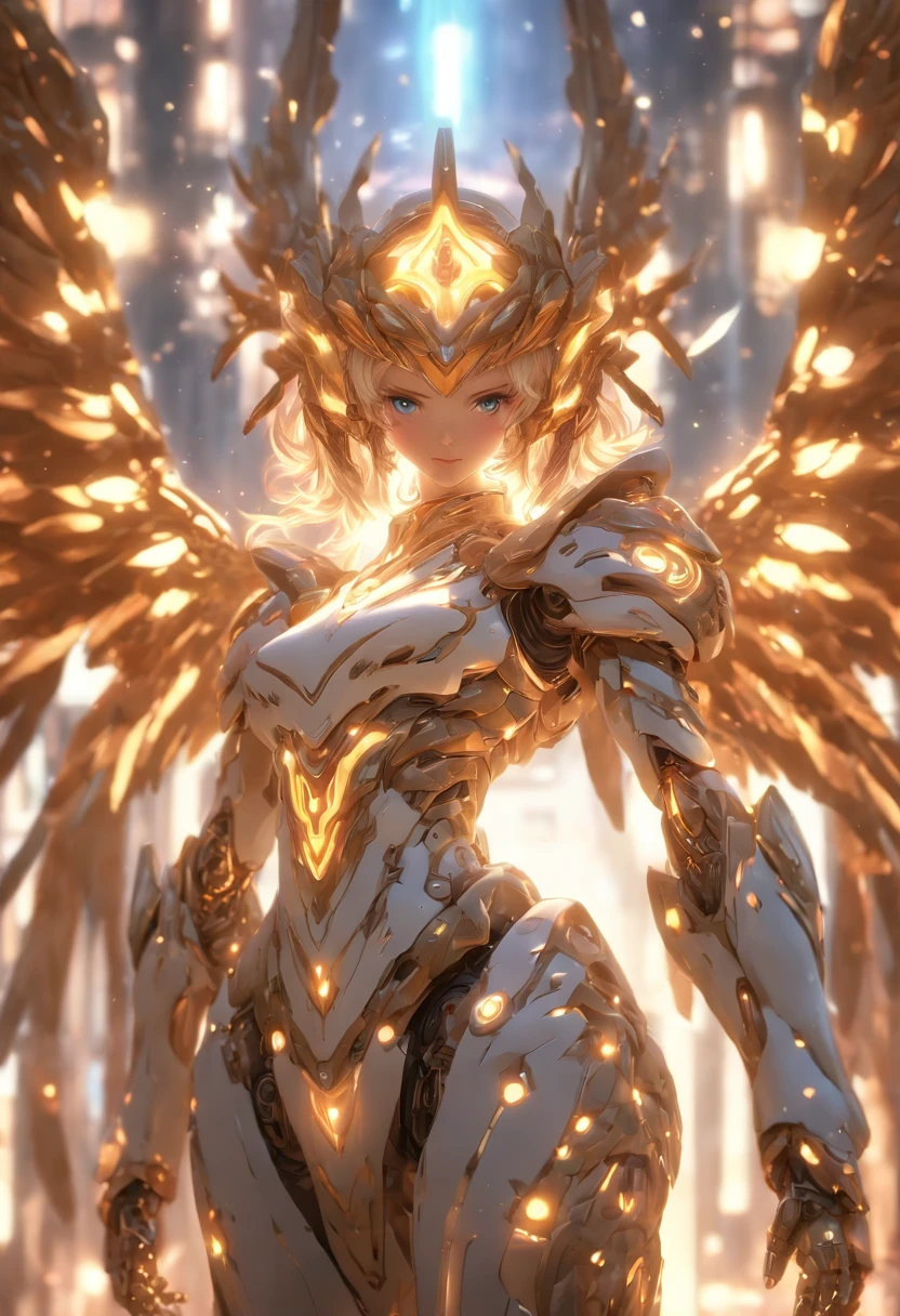(Full body shot:1.4),(Wide Angle Shot) (long shot: 1.3), (Intricate details:1.4), (Masterpiece) , ((Anime Robot, Beautiful White Skin Golem, Angel, 1girl, Magic)), (Perfect Aesthetic Eyes:1.3) , (Detailed Eyes) , (Halo) , (Elden ring:1.4), (Wings:1.3), Glowing, Twintails Hair, Multicolored Hair, (Anatomically Correct Body:1.4) , Angry, (Perfect Face), Saenyo Ancalagon Majestic Guardian Knight | Ultra Detailed Robotic Armor | Cinematic Lighting | Intricate filigree metal design | 16k | Unreal Engine 5 | Octane Render | 3d, (anatomically correct :1.4), (Ultra Detailed, Fantasy Background, Blush, Solo, Fightning Stance), (magic circle:1.3), Lightning Effect, (Ray Tracing), Show Your Ability A.I., (Glowing Eyes) , (Particles Glowing) , 16k Wallpaper, Robot Female, Trending on Pintrest, By Nimox AI, UHD