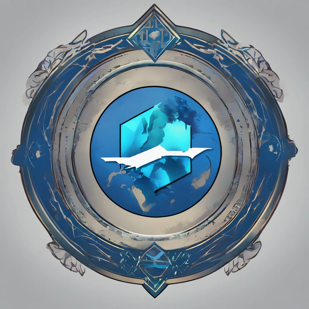 logo that represents the digital certification, digital art, high-quality, blue base logo, no words included, detailed painting