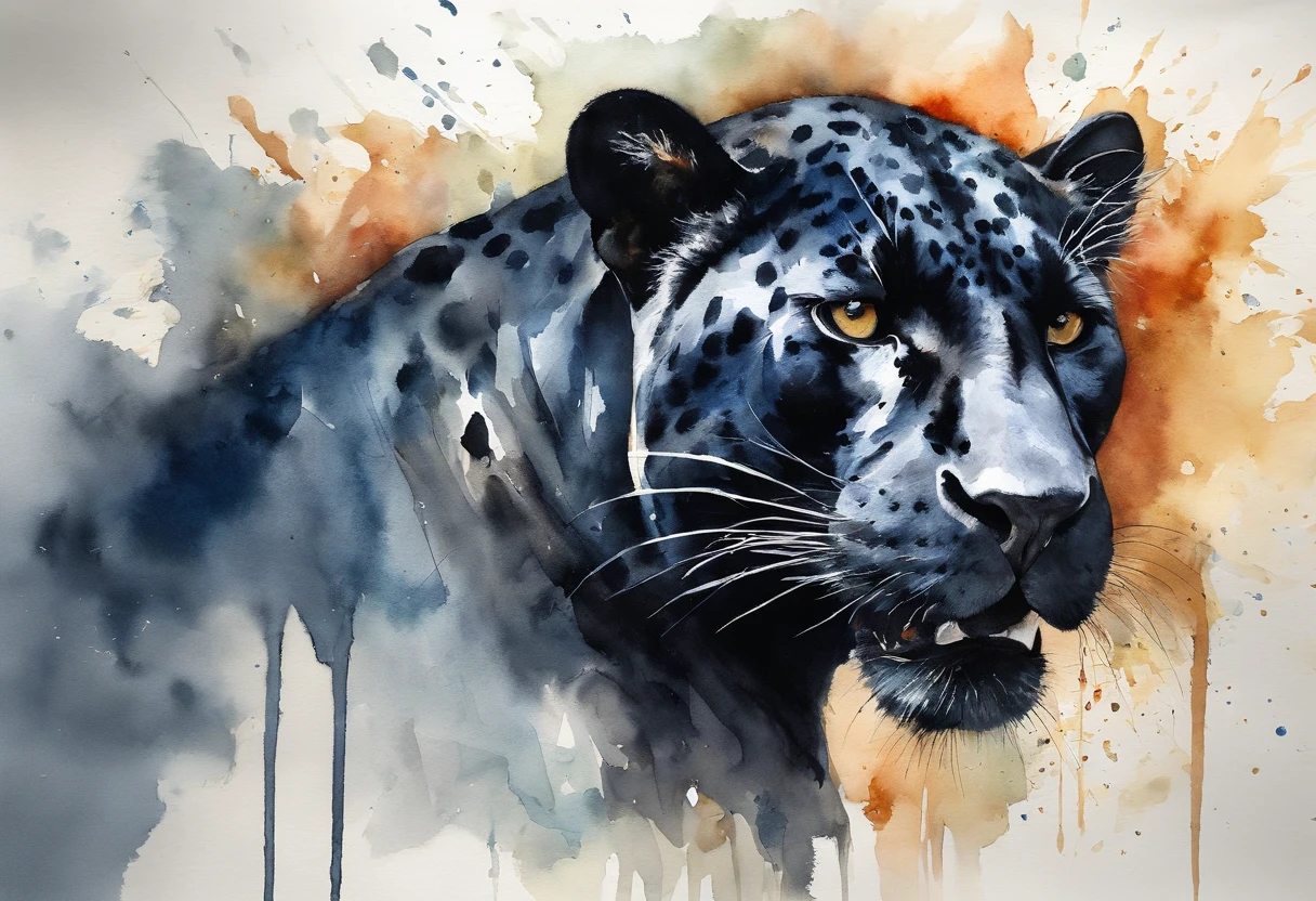 Roaring black jaguar head, centered position, 3D image, broken glass effect.