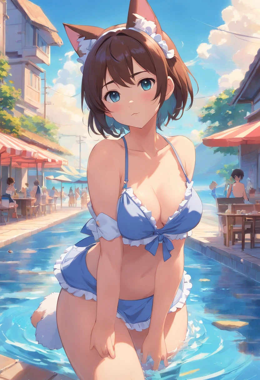 Cat-eared maid bikini