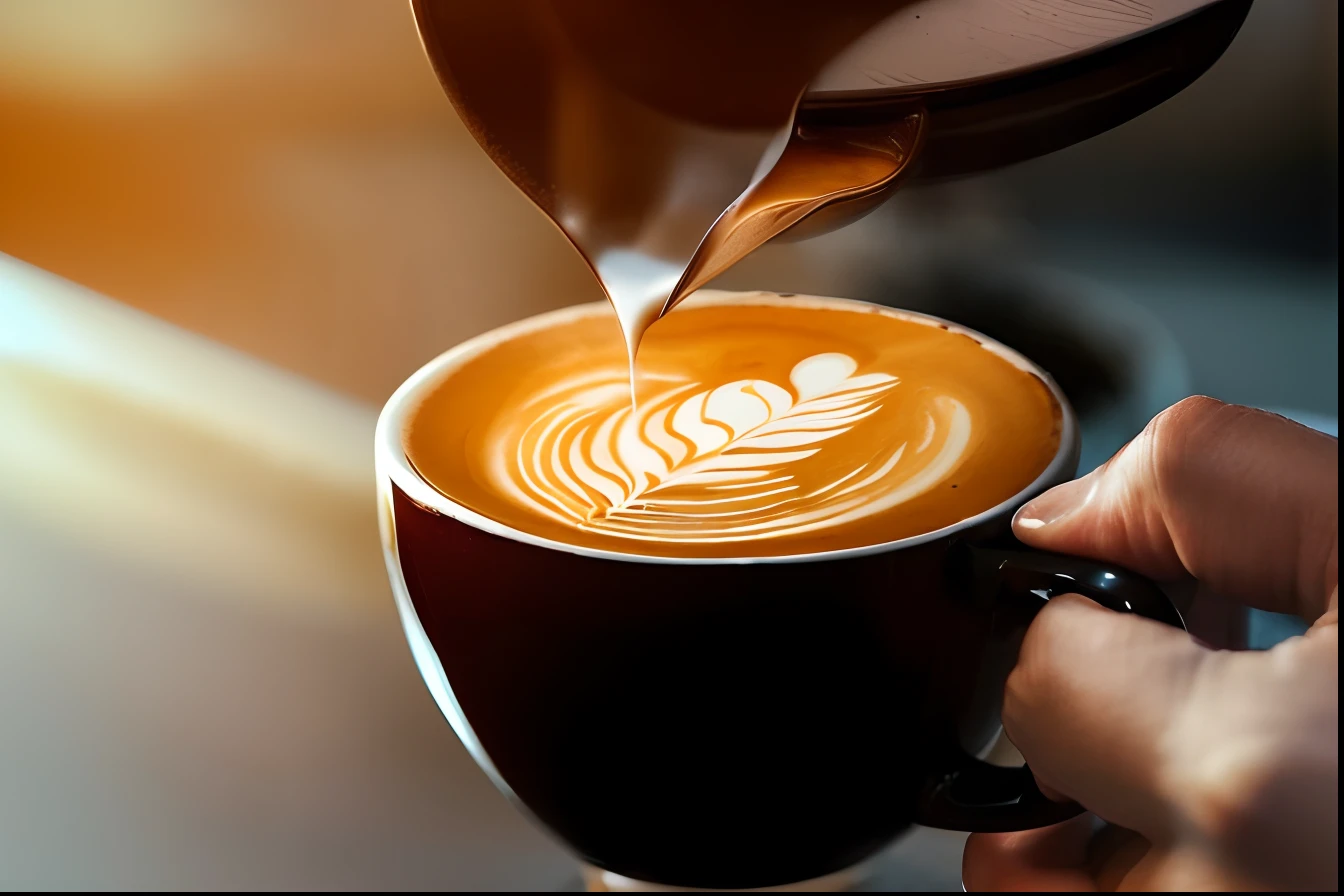 someone is pouring a cup of coffee with a spoon in it, latte art, cup of coffee, drink more coffee, coffee art, coffee, drinking a cup of coffee, drinking a coffee, cappuccino, steaming coffee, coffee smell, pouring, morning coffee, drinking coffee, coffee cup, hot coffee, highly detailed vfx espresso, celebration of coffee products