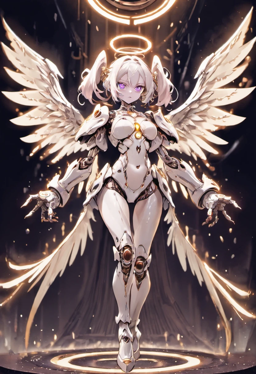(Full body shot:1.4),(Wide Angle Shot), (long shot: 1.3), (Intricate details:1.4), (Masterpiece) , ((Anime Robot, Beautiful White Skin Golem, Angel, 1girl, Magic)), (Perfect Aesthetic Eyes:1.3) , (Detailed Eyes) , (Halo) , (Elden ring:1.4), (Wings:1.3), Glowing, Twintails Hair, Multicolored Hair, (Anatomically Correct Body:1.4) , Angry, (Perfect Face), Saenyo Ancalagon Majestic Guardian Knight | Ultra Detailed Robotic Armor | Cinematic Lighting | Intricate filigree metal design | 16k | Unreal Engine 5 | Octane Render | 3d, (anatomically correct :1.4), (Ultra Detailed, Fantasy Background, Blush, Solo, Fightning Stance), (magic circle:1.3), Lightning Effect, (Ray Tracing), Show Your Ability A.I., (Glowing Eyes) , (Particles Glowing) , 16k Wallpaper, Robot Female, Trending on Pintrest, By Nimox AI, UHD