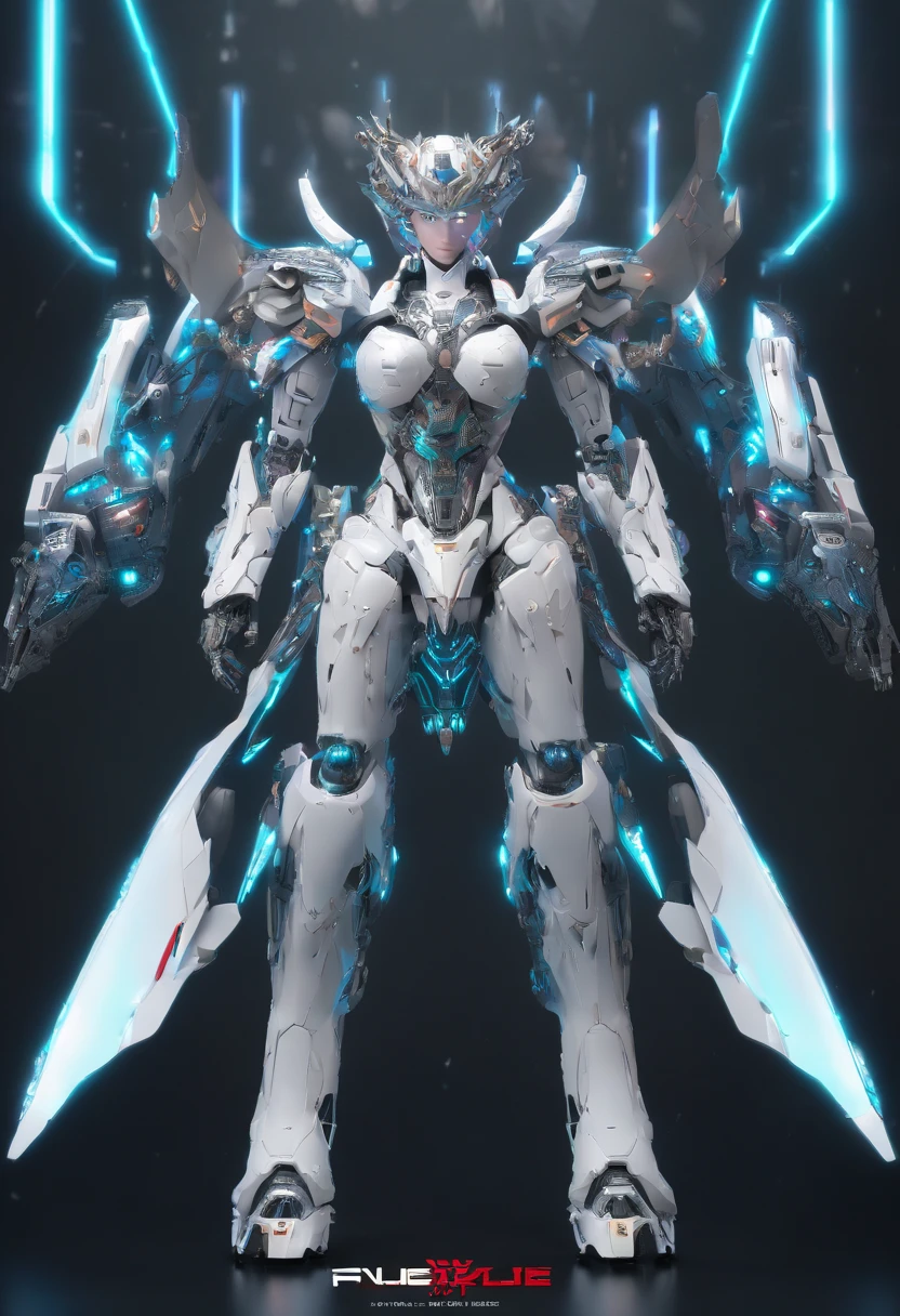 Blue shining mechanical eyes、attack posture