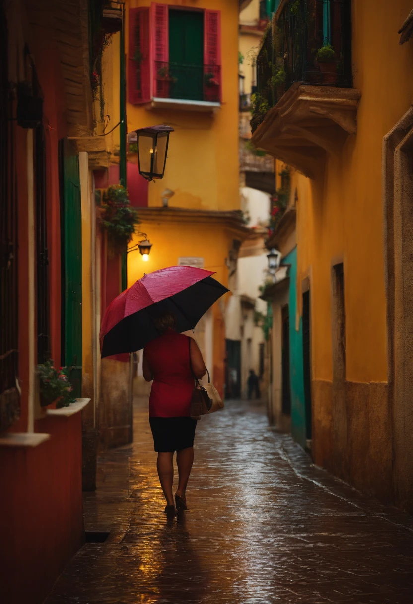 Vilarejo com chuva