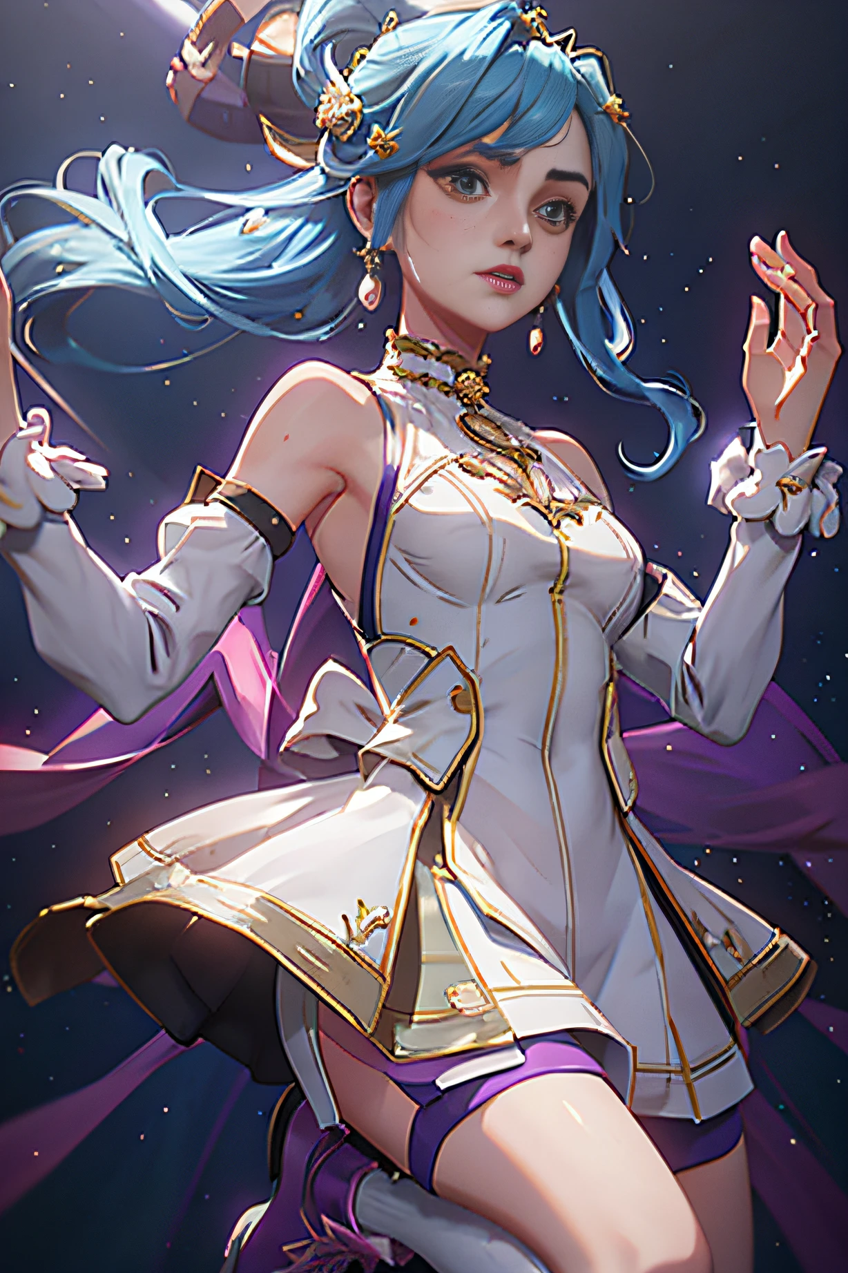 (full body1.3)tmasterpiece,best qualityer,standing on your feet,pearls of sweat,star hair ornament,corsage,sleevelessdress,(dress in yellow),Symmetrical embroidered arms,stocklings,shoulder cutout,puffy long sleeves,Separate sleeves,Sheer sleeves,frilld,Dresses under shorts,Short white dress,,thigh band,kneehigh boots,Purple footwear,(full bodyesbian)tmasterpiece,best qualityer,standing on your feet,pearls of sweat,star hair ornament,corsage,sleevelessdress,dress in yellow,Symmetrical embroidered arms,stocklings,shoulder cutout,puffy long sleeves,Separate sleeves,Sheer sleeves,frilld,Dresses under shorts,Short white dress,,thigh band,kneehigh boots,Purple footwear,