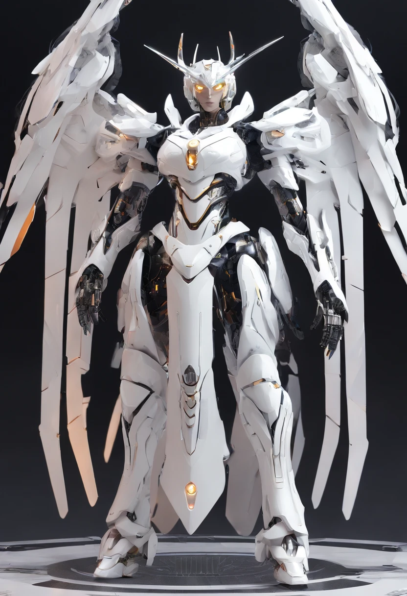 (Full body shot:1.4),(Wide Angle Shot), (Long Shot:1.3), (Intricate details:1.4), (Masterpiece) , ((Anime Robot, Beautiful Golem, White Skin, Angel, 1girl, Magic)), (Perfect Aesthetic Eyes:1.3) , (Detailed Eyes) , (Halo) , (Elden ring:1.4), Symmetrical Wings, (Wings:1.3), Glowing, Twintails Hair, Multicolored Hair, (Perfect Hands:1.4), (Anatomically Correct Body:1.4) , Angry, (Perfect Face), Saenyo Ancalagon Majestic Guardian Knight | Ultra Detailed Robotic Armor | Cinematic Lighting | Intricate filigree metal design | 16k | Unreal Engine 5 | Octane Render | 3d, (anatomically correct :1.4), (Ultra Detailed, Fantasy Background, Blush, Solo, Fighting Stance), (Magic circle:1.3), Lightning Effect, (Ray Tracing), Show Your Ability A.I., (Glowing Eyes) , (Particles Glowing) , 16k Wallpaper, Robot Female, Trending on Pintrest, Inspired by Guweiz, Guweiz, UHD
