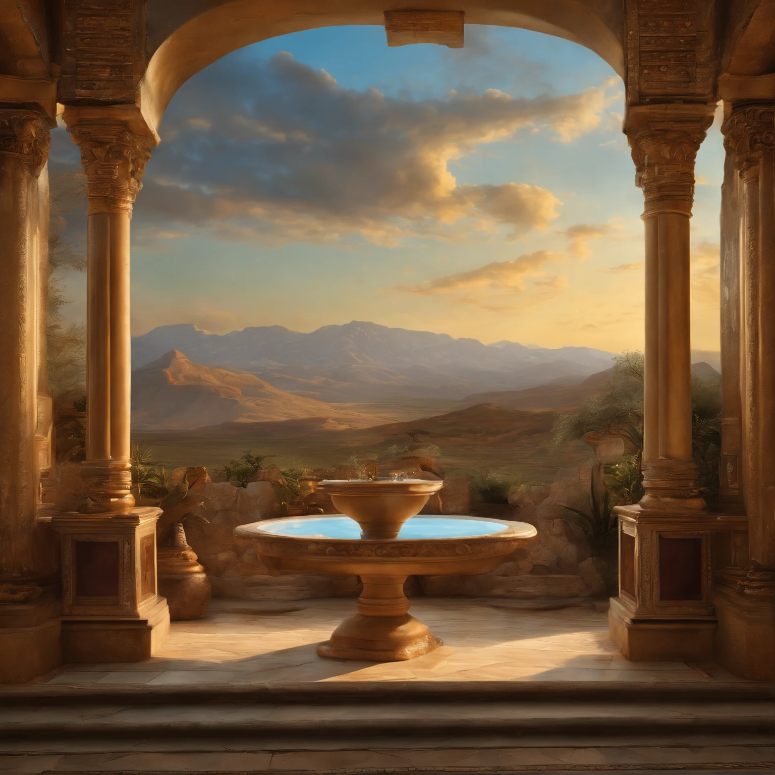 Paysage magique,Mysterious ,(Highly detailed CG Unit 8k wallpaper), The most beautiful work of art in the world, Professional majestic oil painting, complexe, High detail, mise au point nette, dramatique, Art of photorealist painting, Alma Tadema
