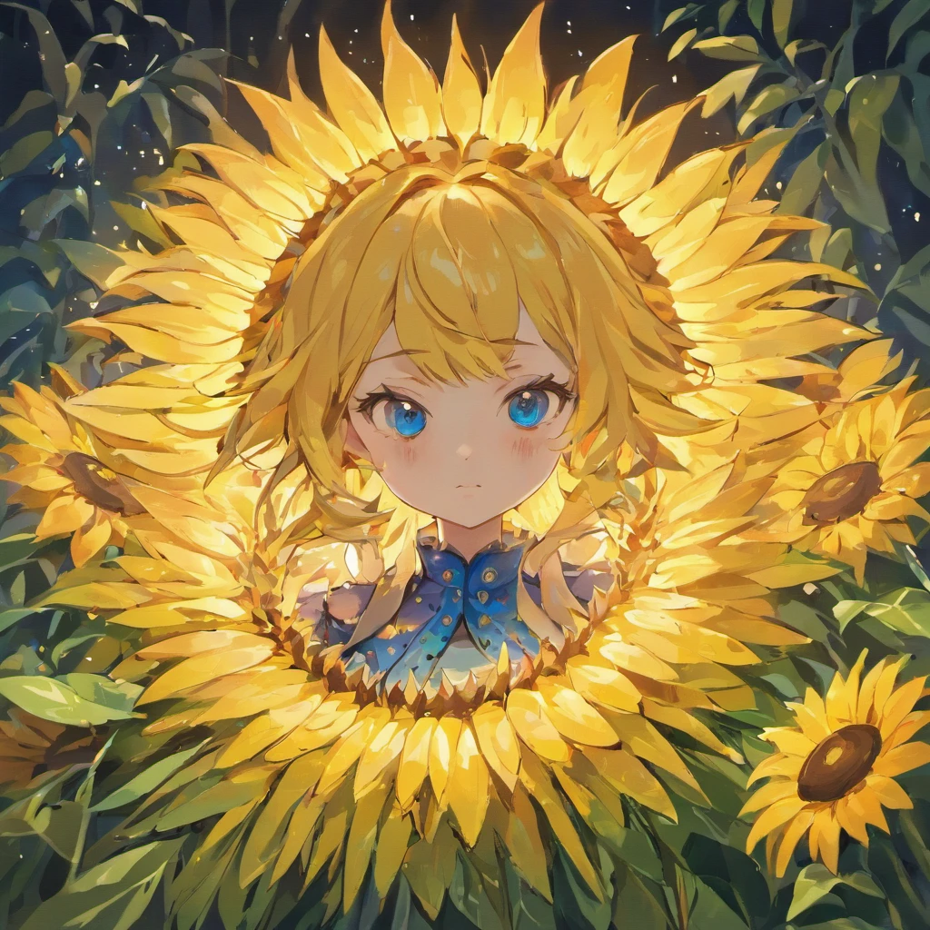 A stunning 3D Quilling Paper Floral Sunflowers - A mesmerizing masterpiece of a 3D Quilling Paper Floral Sunflowers arrangement, showcasing vibrant sunflower petals in various shades of yellow and blue