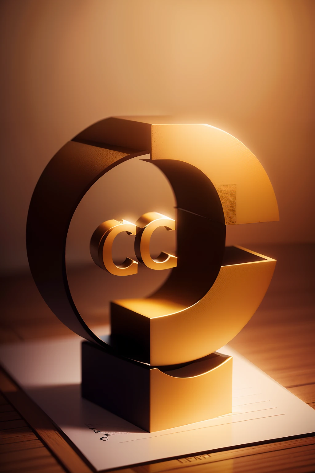 Typographical logotype, 3d, com a letra  "c", Tipografia Serif