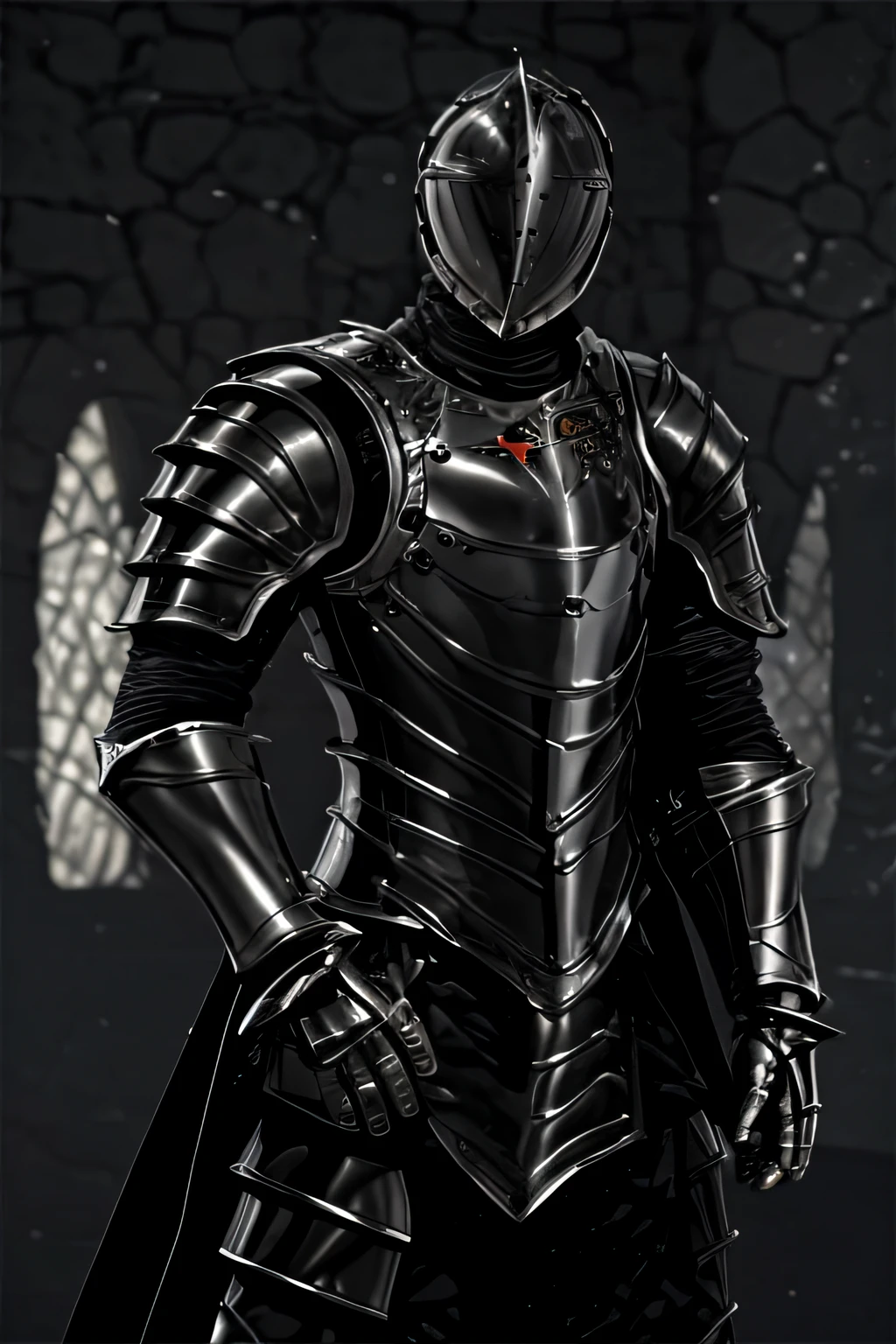 a man in armor standing, armadura escura, Conceito de armadura de alma escura, armadura preta, cavaleiro do mal, armadura de sombra, vestido com armadura furtiva, usando uma armadura escura, Armadura preta, pale black armor, armadura preta afiada e elegante, usando armadura preta, armadura preta afiada, armadura de ferro preto, cavaleiro das almas das trevas, gothic knight, armadura preta afiada,, (obra prima),(great quality), (fundo desfocado),(luz dinamica)