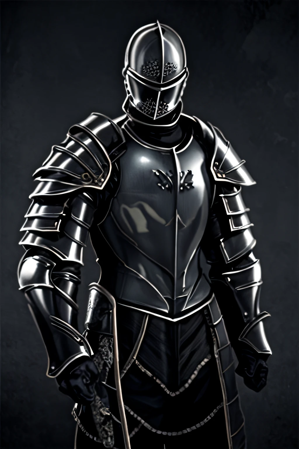 a man in armor standing, armadura escura, Conceito de armadura de alma escura, armadura preta, cavaleiro do mal, armadura de sombra, vestido com armadura furtiva, usando uma armadura escura, Armadura preta, pale black armor, armadura preta afiada e elegante, usando armadura preta, armadura preta afiada, armadura de ferro preto, cavaleiro das almas das trevas, gothic knight, armadura preta afiada,, (obra prima),(great quality), (fundo desfocado),(luz dinamica)