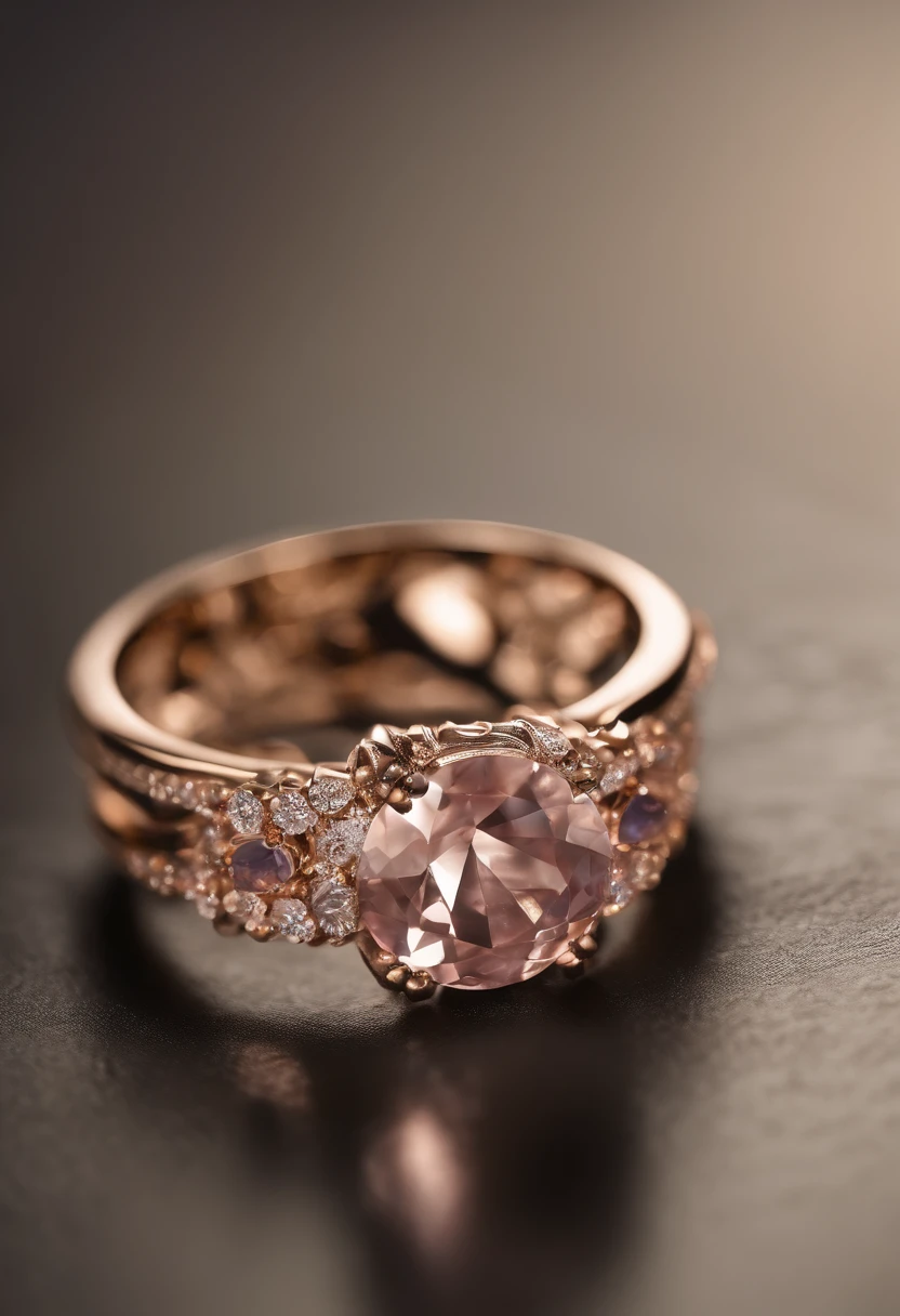 a jewelry design, sakura-themed ring, gemstones and diamonds, luxury, closeup, product view, trending on artstation, cgsociety, ultra quality, digital art, exquisite hyper details, 4k, Soft illumination, dreamy, fashion, rendering by unreal engine