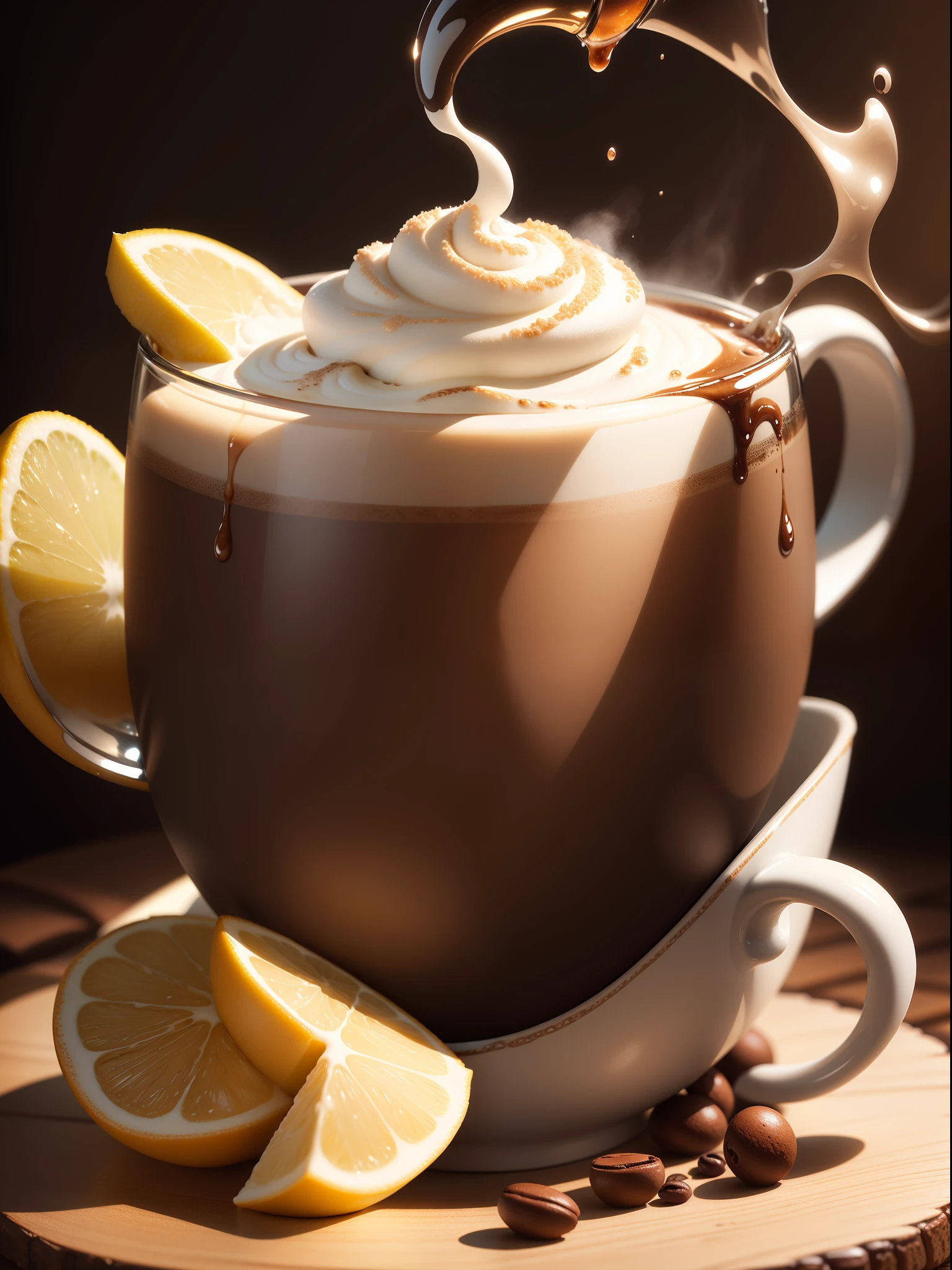 (best quality,4k,highres,masterpiece:1.2),ultra-detailed,realistic,photorealistic:1.37,morning coffee,espresso art,hot beverage,latte art,detail-oriented,meticulously crafted,micro foam,delicate foam art,hot brew,steam rising,coffee beans,frothy milk,dragon design,exquisite latte,asymmetrical patterns,precision,talented barista,unique creation,eye-catching,impressive artwork,beautifully contrasted,artistic masterpiece,coffee lover's dream,fine lines and curves,vivid colors,warm and inviting,colorful palette,tiny details,nicely textured,aroma-filled,subtle gradations,rich texture,sublime creation,various shades,harmonious composition,impeccable craftsmanship,attention to detail,exquisite pour.