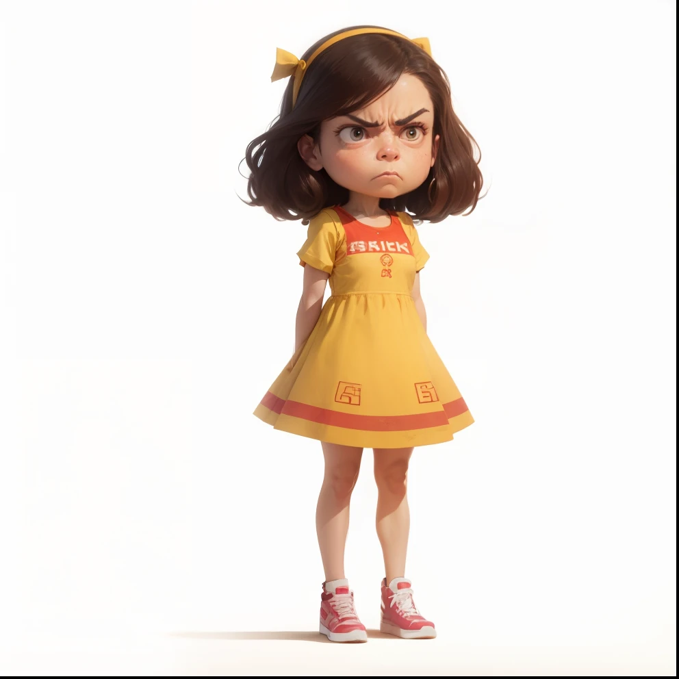 She's angry and with her arms crossed