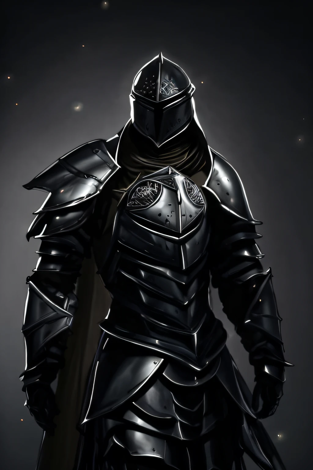 a man in armor standing in a dark room, armadura escura, Conceito de armadura de alma escura, armadura preta, cavaleiro do mal, armadura de sombra, vestido com armadura furtiva, usando uma armadura escura, Armadura preta, pale black armor, armadura preta afiada e elegante, usando armadura preta, armadura preta afiada, armadura de ferro preto, cavaleiro das almas das trevas, gothic knight, armadura preta afiada