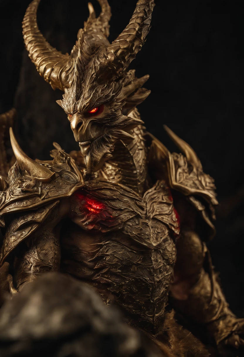 Golden Celestial Dragon with Sharp Red Eyes,Close up shooting blood fire from his nose,Bullmetric Scale,hightquality,8K,many details,Fire Paticulus,Alas,4 legs,Spotted nails,golds,danger,the fire,sharpteeth,Giant Dragon,colossal,threatening,imposing