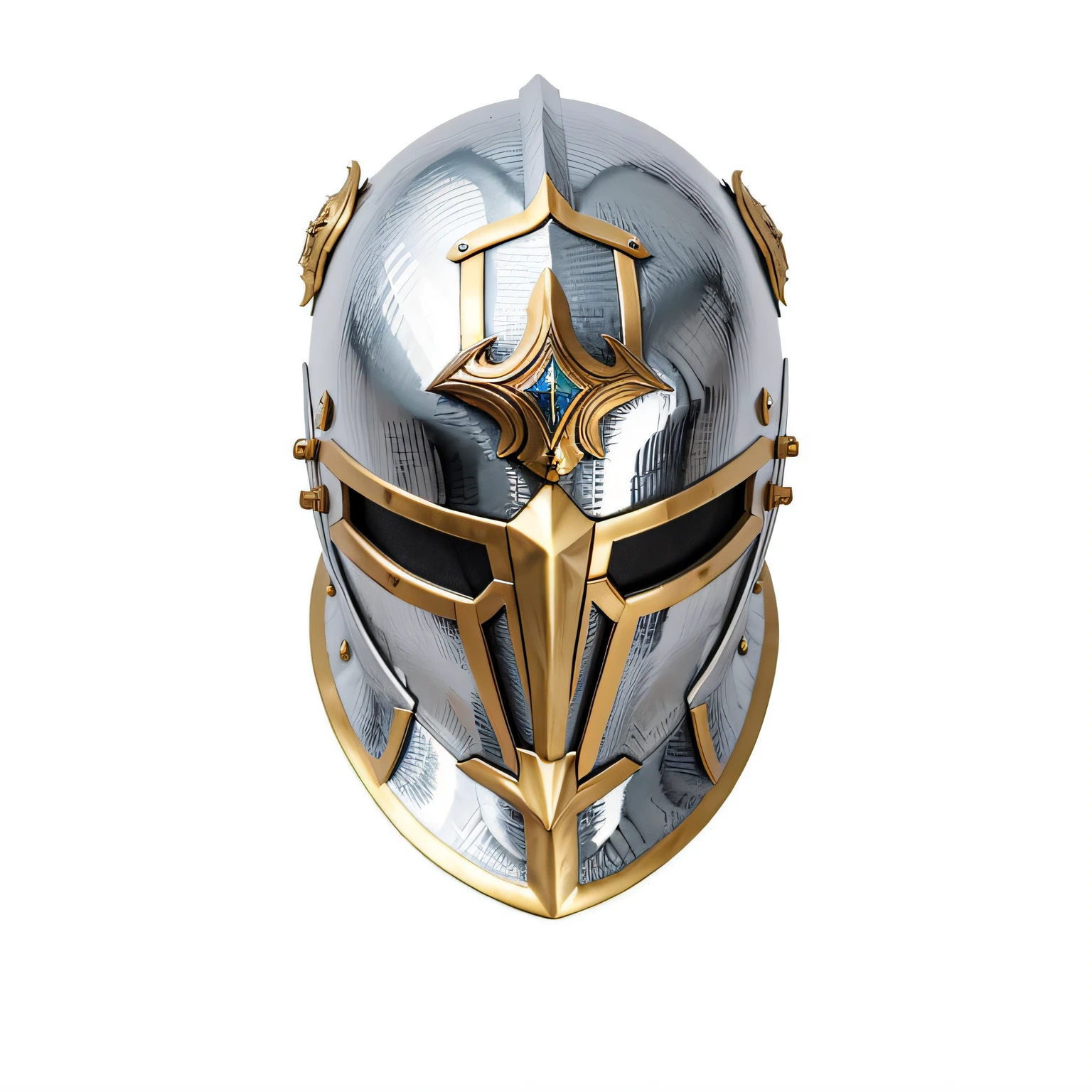 um close up de um capacete com uma cruz sobre ele, capacete de cavaleiro, capacete de cavaleiro pesado, capacete de coroa grande, Ornate metal helmet, capacete de ferro, cavaleiro usando capacete, Leme de ferro, armadura de prata com fino acabamento dourado, leme, Armadura de prata com acabamento dourado, capacete dourado, iron mask and helmet, capacete detalhado, cavaleiro cruzado sagrado medieval, dragon-shaped helmet, dragon helmet