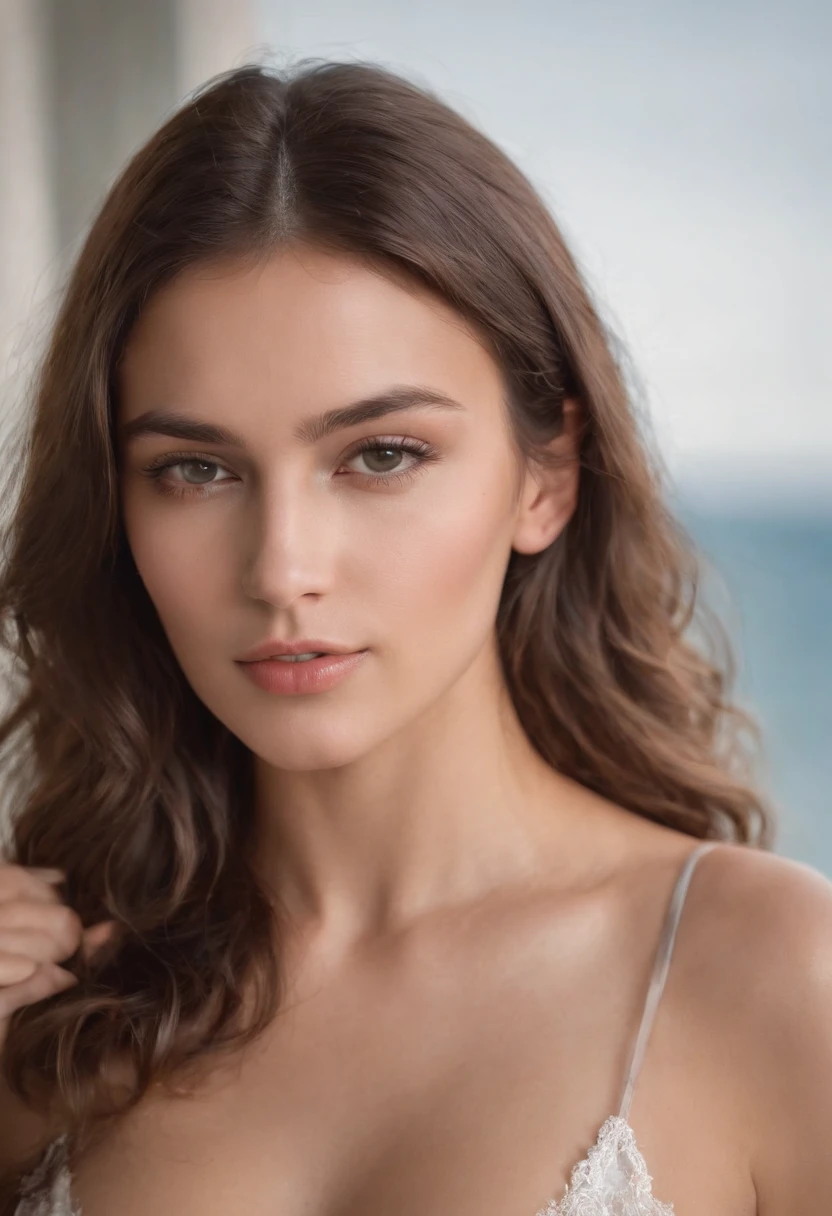 FEMME SEXY, 20 ans, mince, athletic, shiny tanned skin, Huge-breasts, Taille fine, cheveux bruns, lingerie, Realstic, photographie, real, naturel