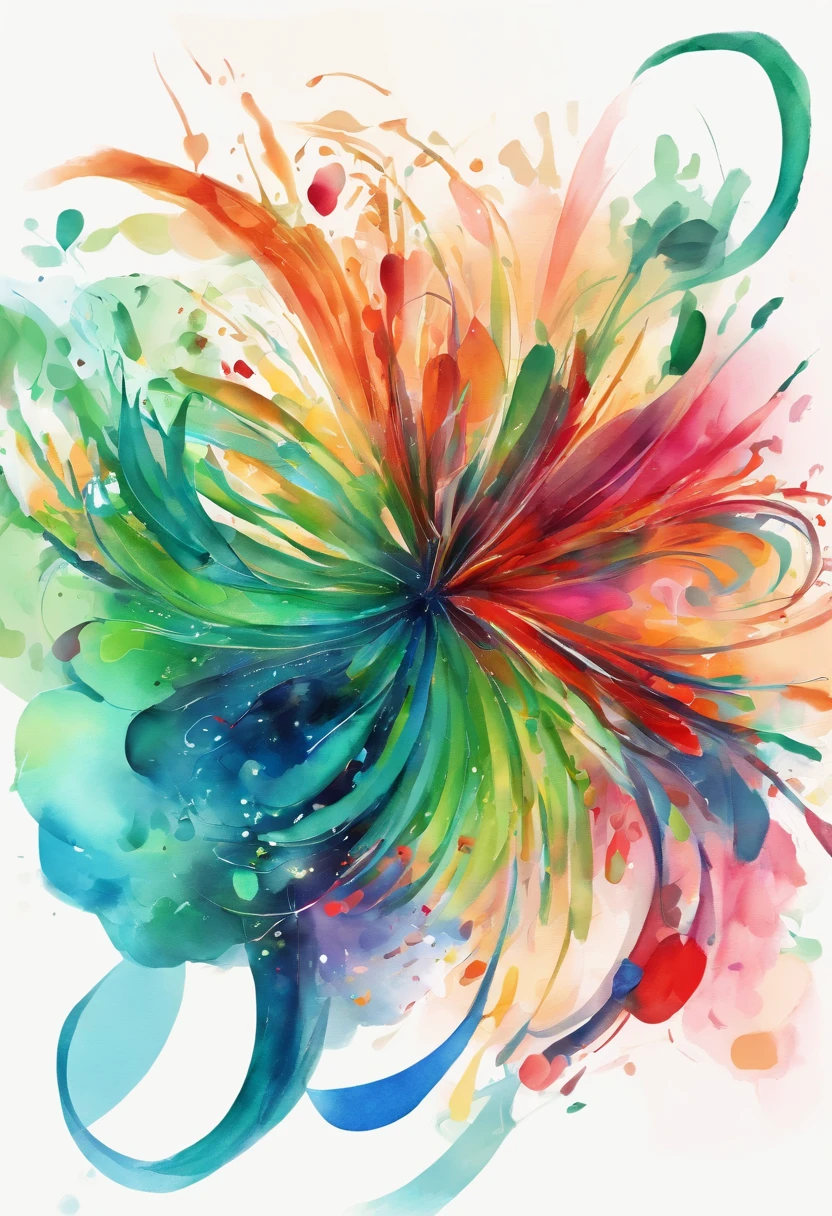 3d watercolor abstract,Dark background,High resolution,High quality,Colorful,Green,Red,Blue